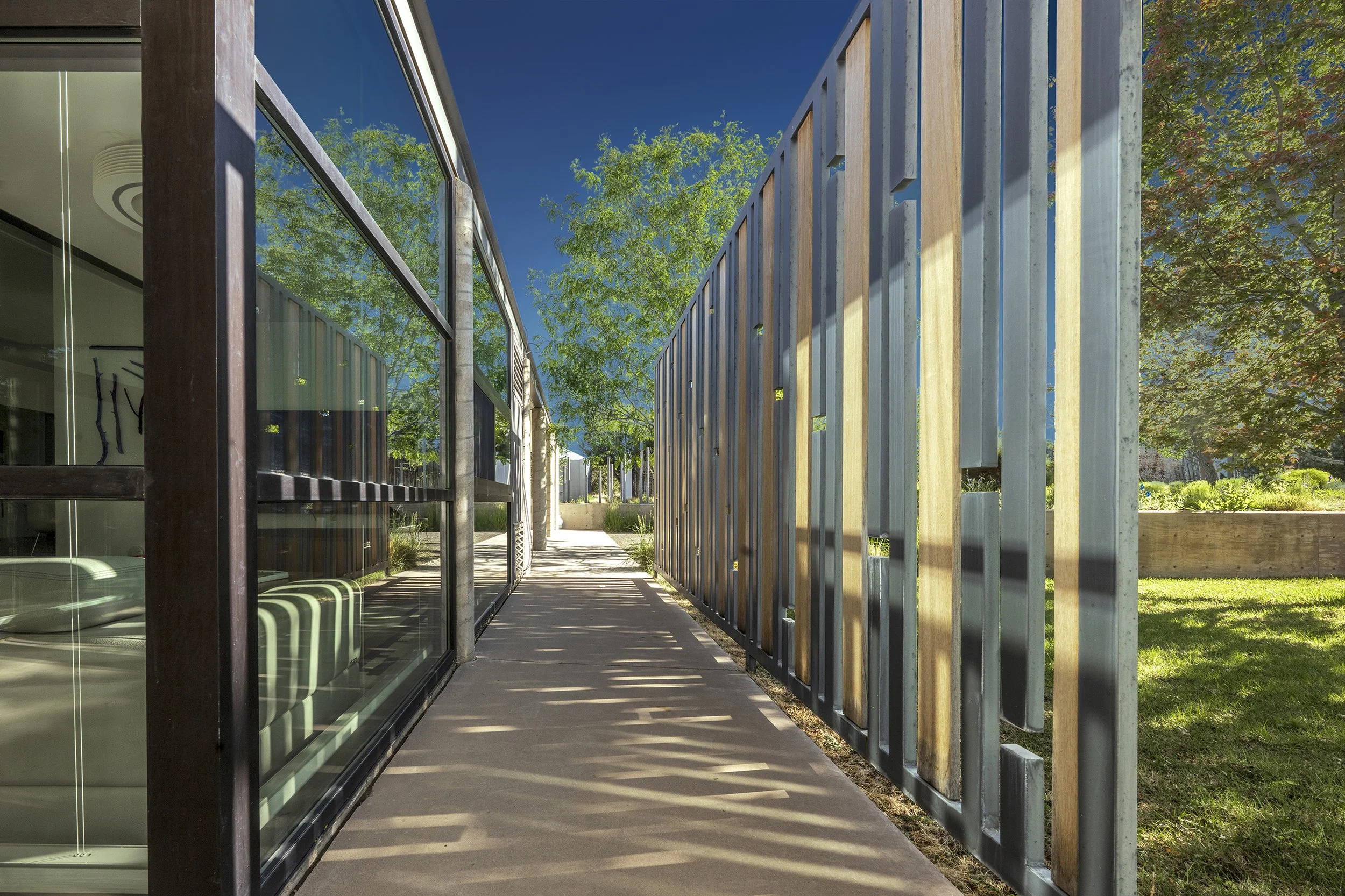 Architectural detail of outdoor metal screen