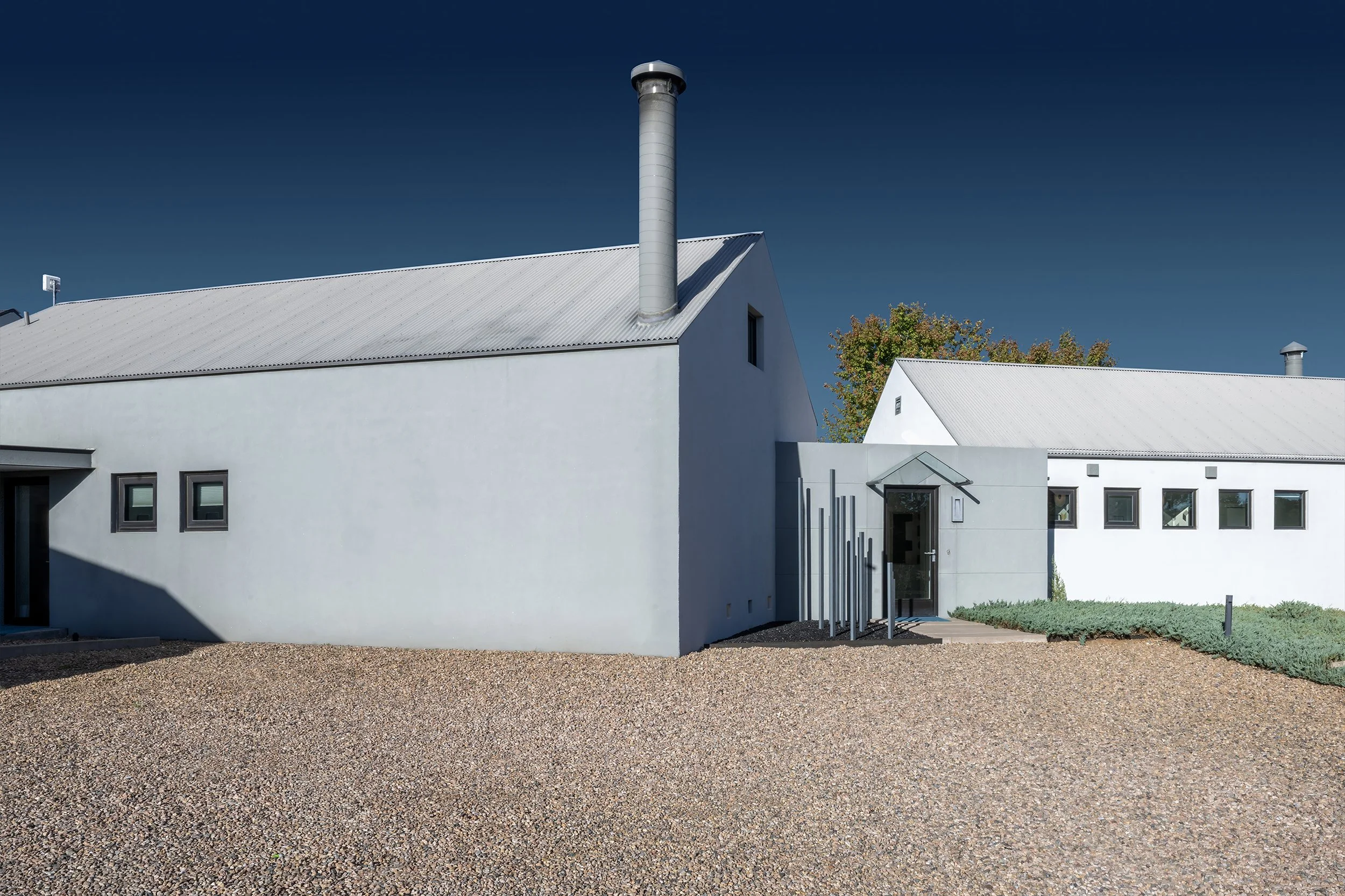 Exterior of contemporary house in Santa Fe