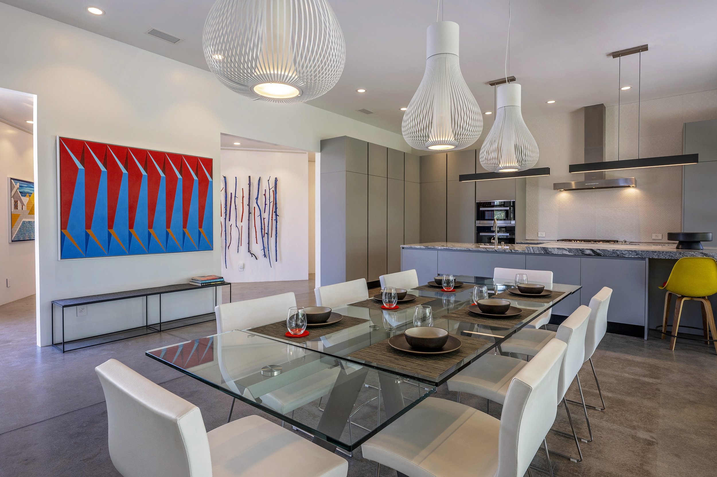 Dining room of contemporary house in Santa Fe