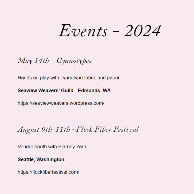 I updated the Events page on my website. Lots of fun things going on. Even a couple of guild events where you can see me in person!
_____
#lavendersheep #rigidheddle #dyersofinstagram #weaversofinstagram #seattleweaves