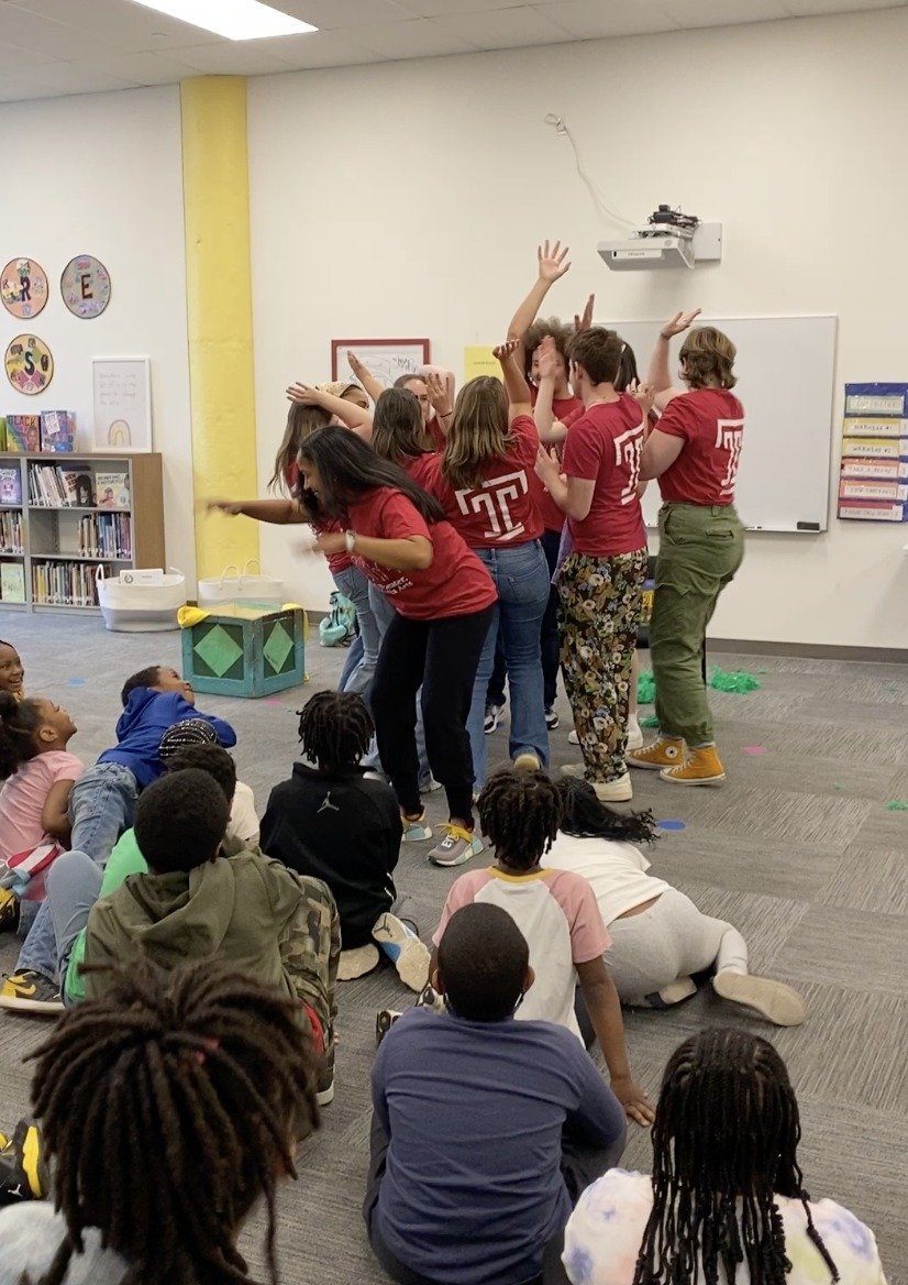 🎭 Last Wednesday, we had some special guests from Temple University join us for a theater workshop! Our Kindergarten through 3rd-grade students explored the art of pantomiming and had a blast! From expressing emotions without words to creating whims