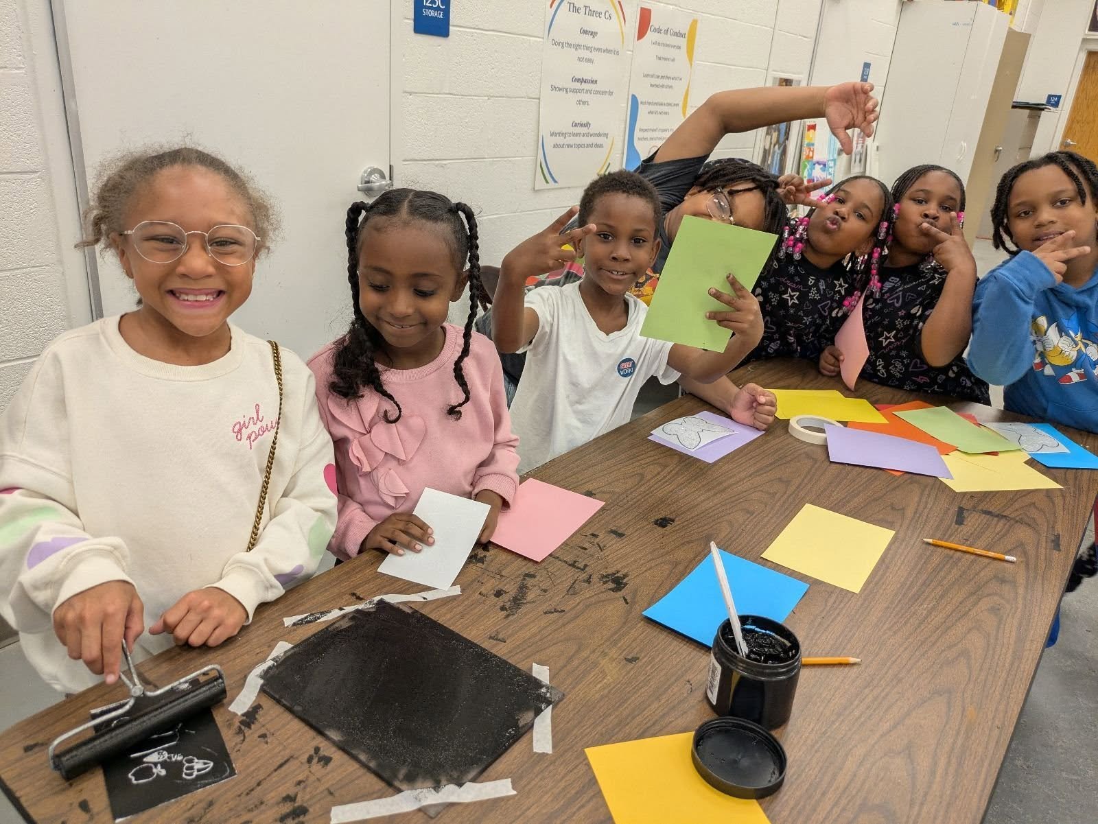 Second graders are bringing their learning to life! 🦋 After exploring pollinators in science with Mx. Rhys, they&rsquo;re now creating vibrant butterfly prints in art with Mx. Knox. Together, their creativity will help decorate a giant wooden butter