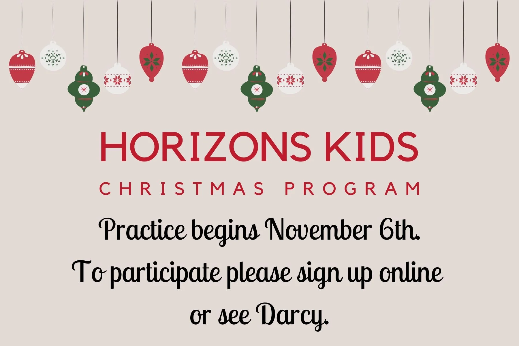 KIDS CHRISTMAS CHOIR SIGN-UP