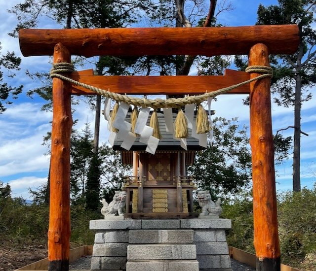 Kinomori Jinja. Shinto shrine in the forest of Knapp Island.