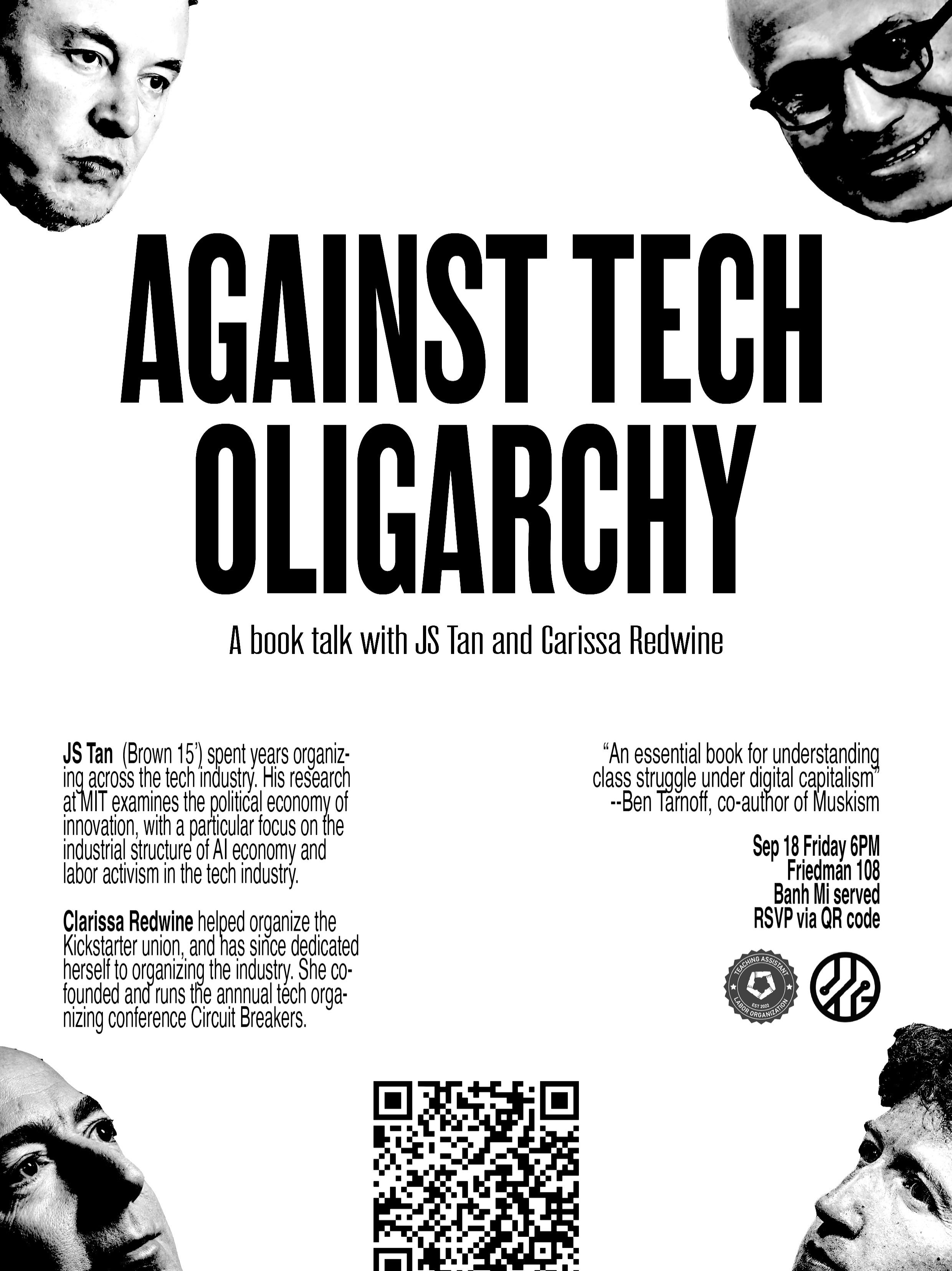 For those of us who care about the rise of tech oligarchy, working conditions in the age of AI, and the worker movement amid changing times, this event is where we draw lessons from history and connect with folks who have seen the rise and fall of th