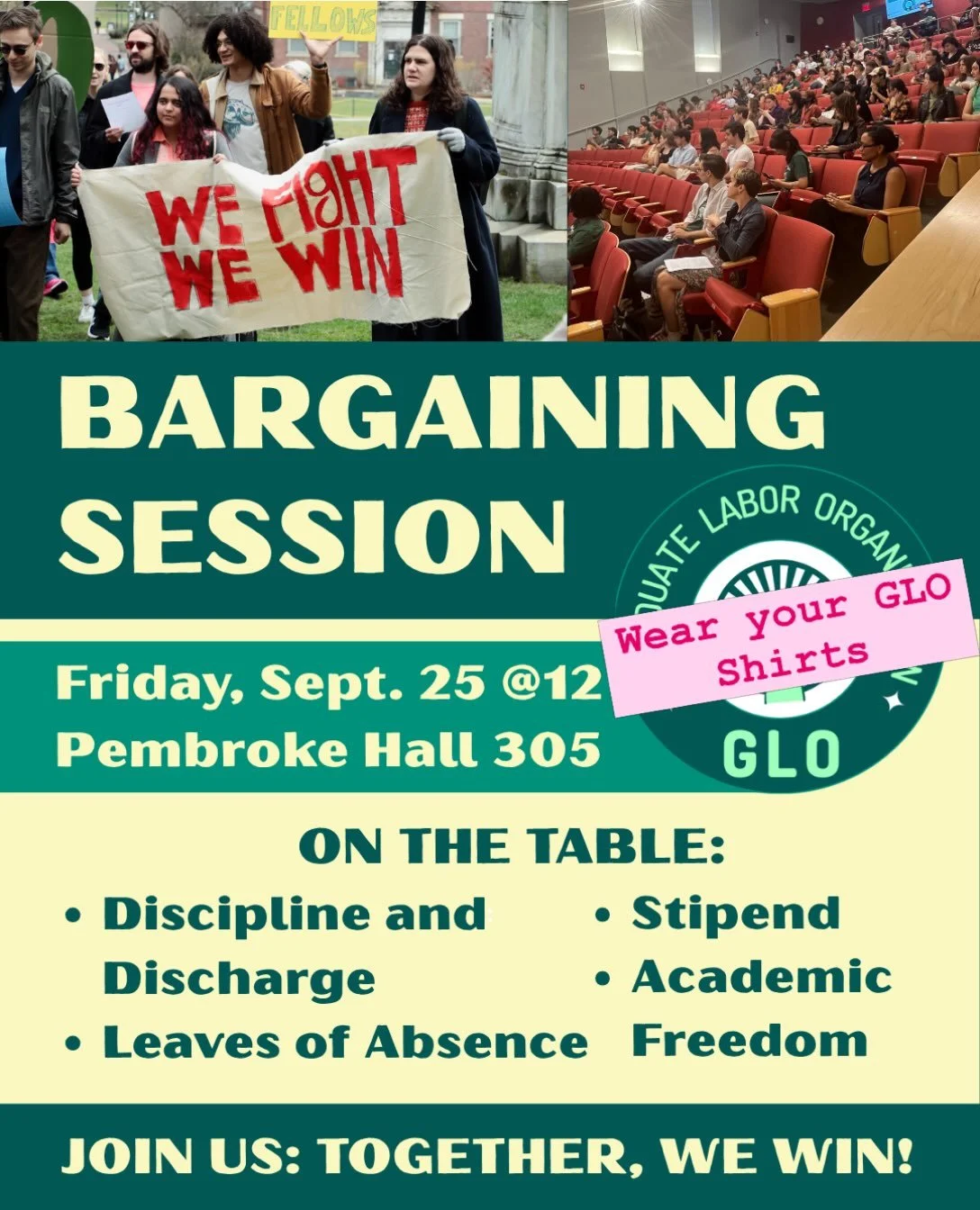 See you Friday for our first bargaining session of the year. On Fridays we wear green!!