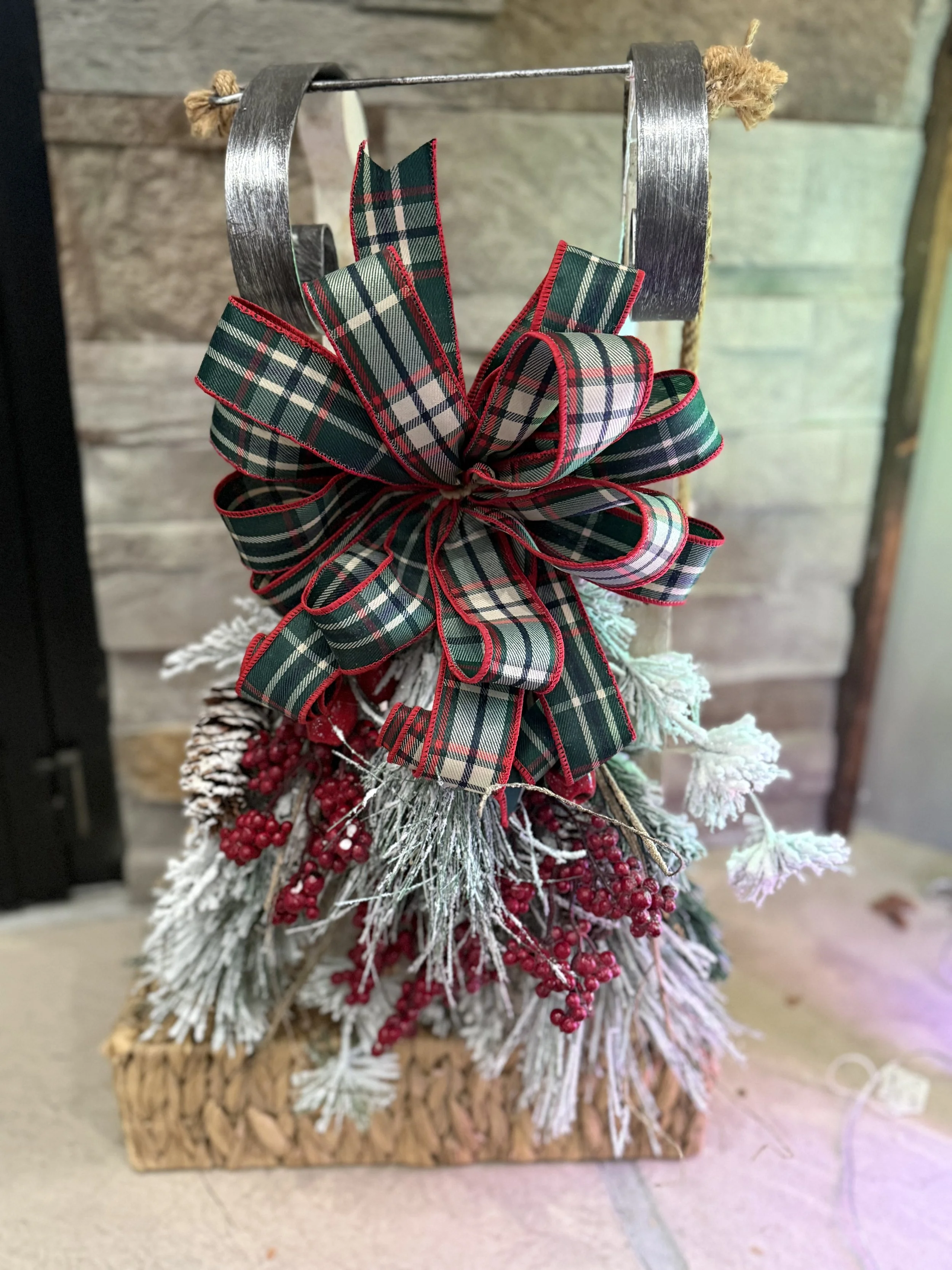 Whitewashed Vintage Holiday Sled