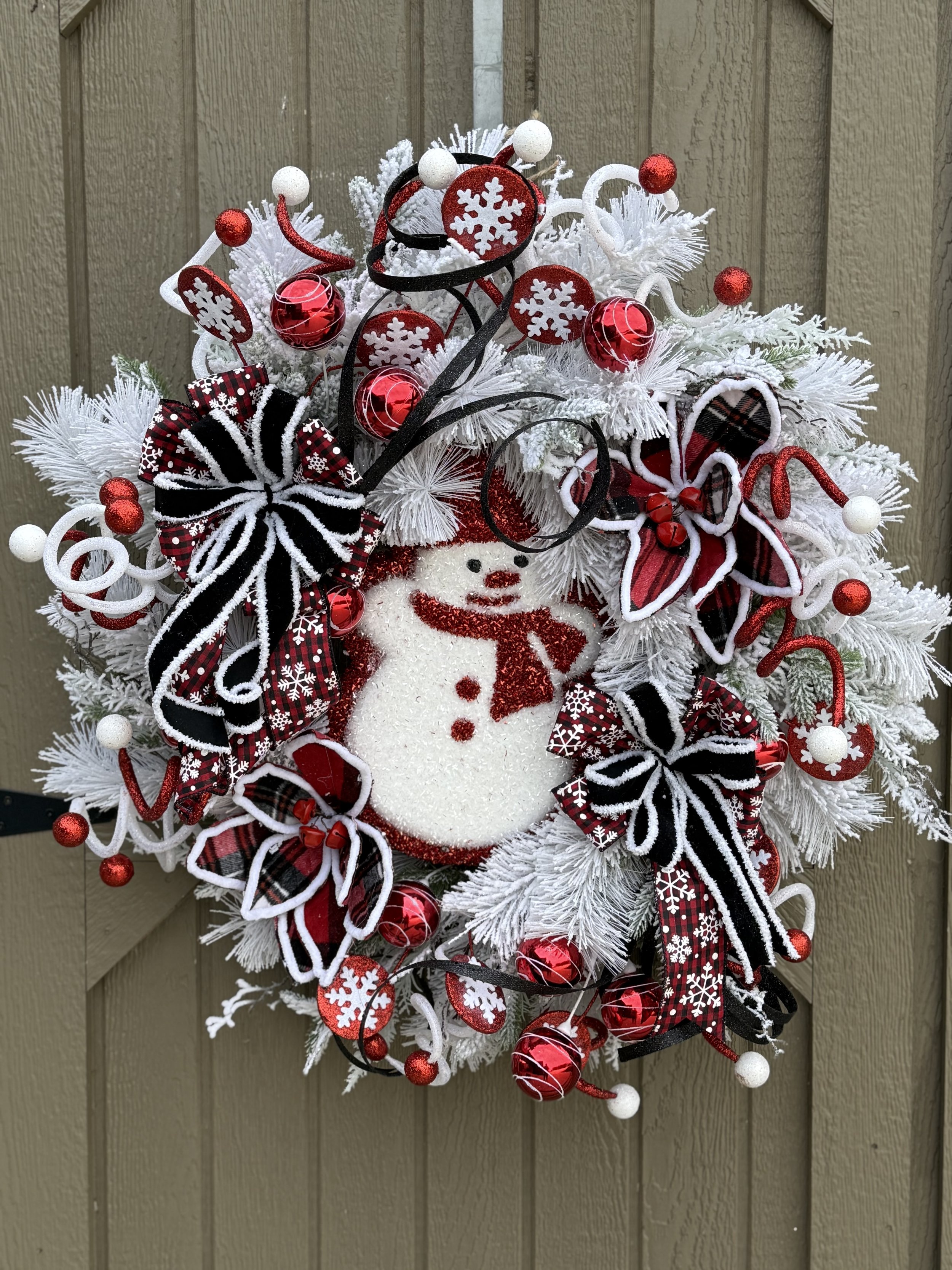 Jolly Snowman Winter Door Hanger