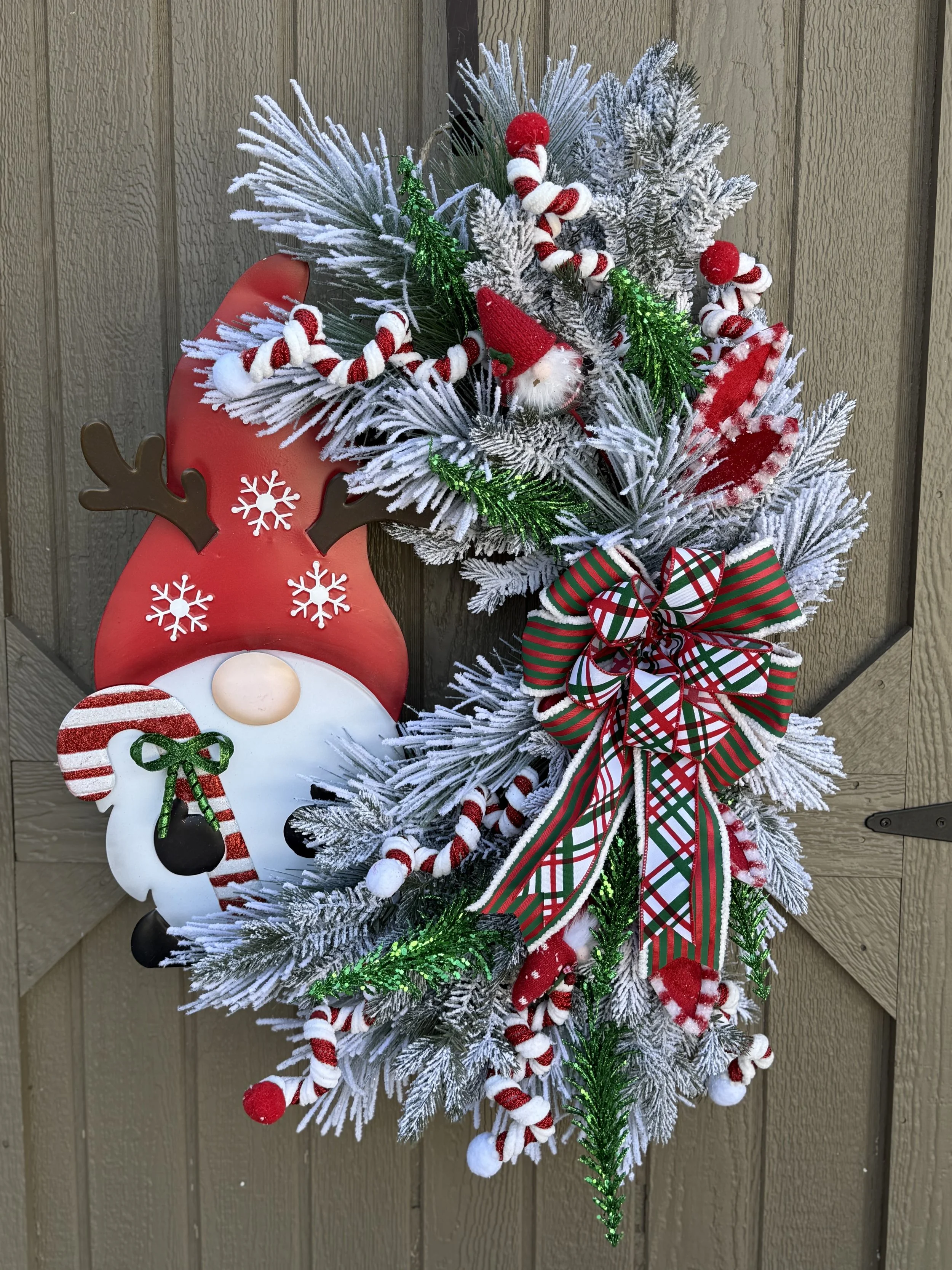Christmas Reindeer Gnome Wreath
