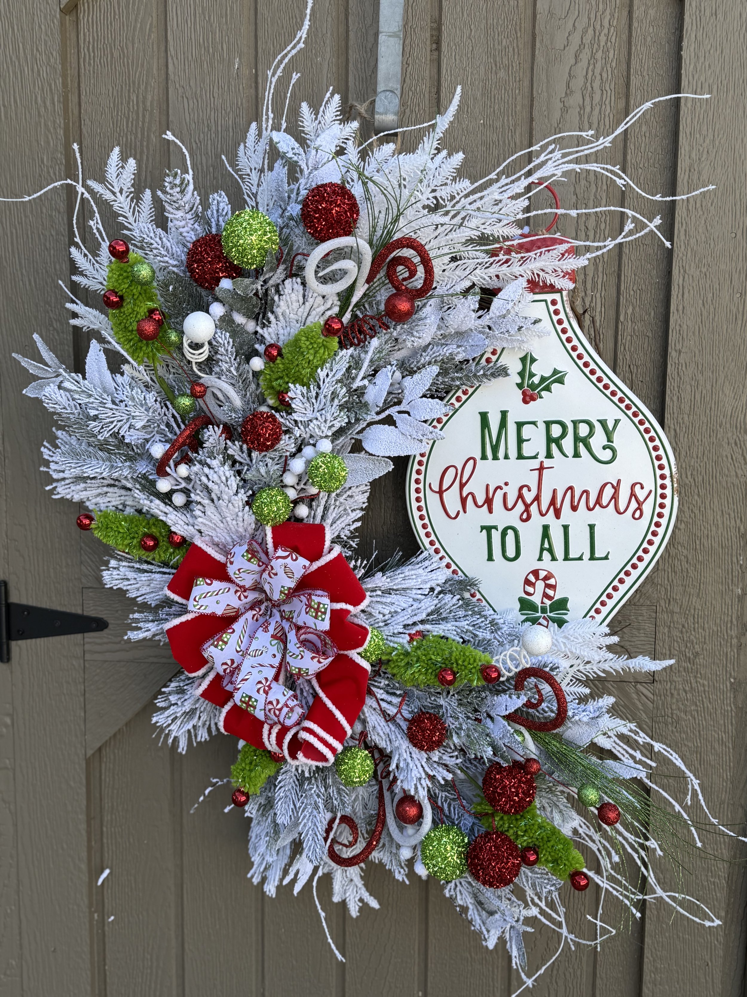 Festive Merry Christmas Ornament Wreath
