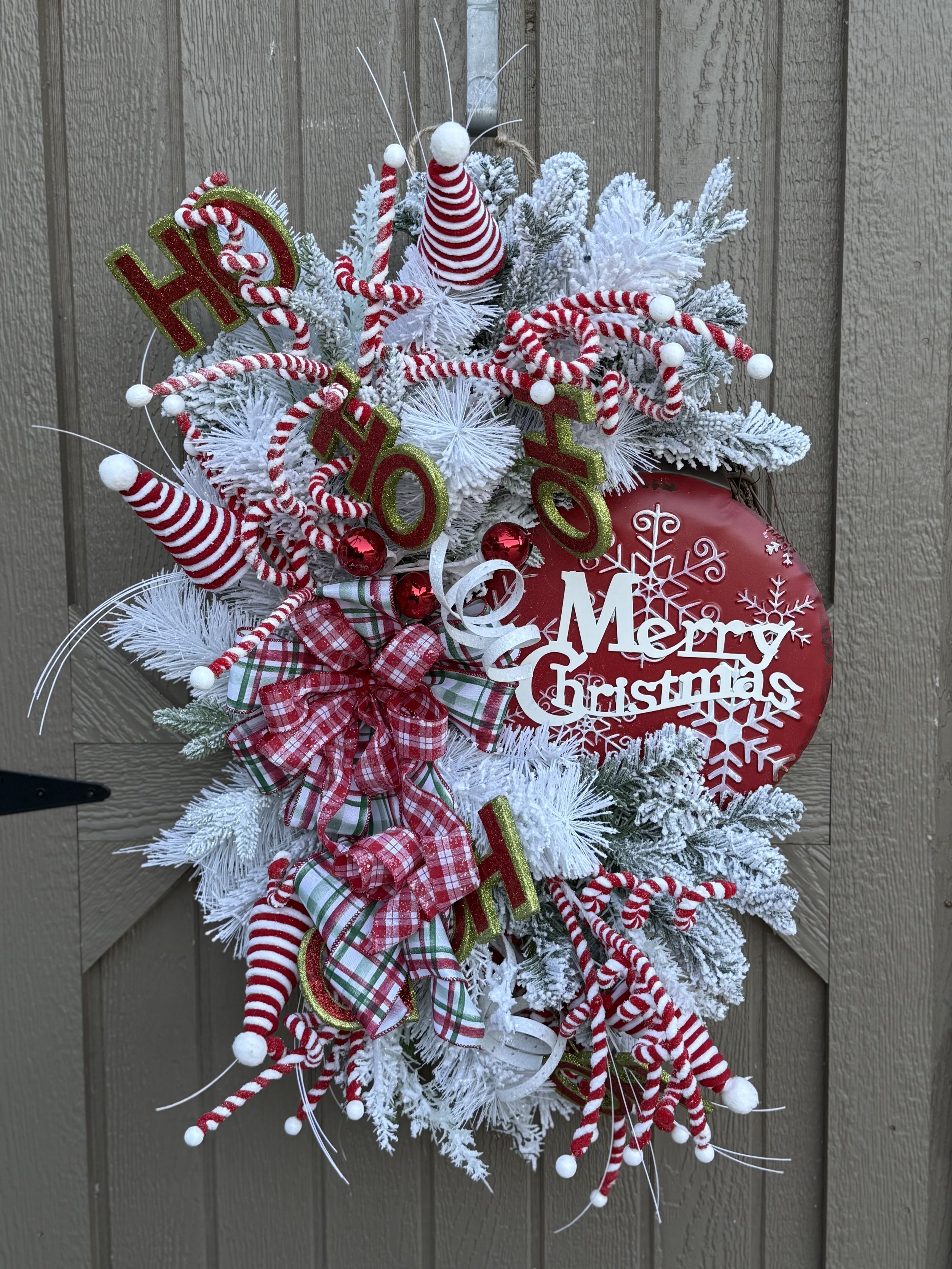 Merry Christmas Whimsical Ornament Wreath