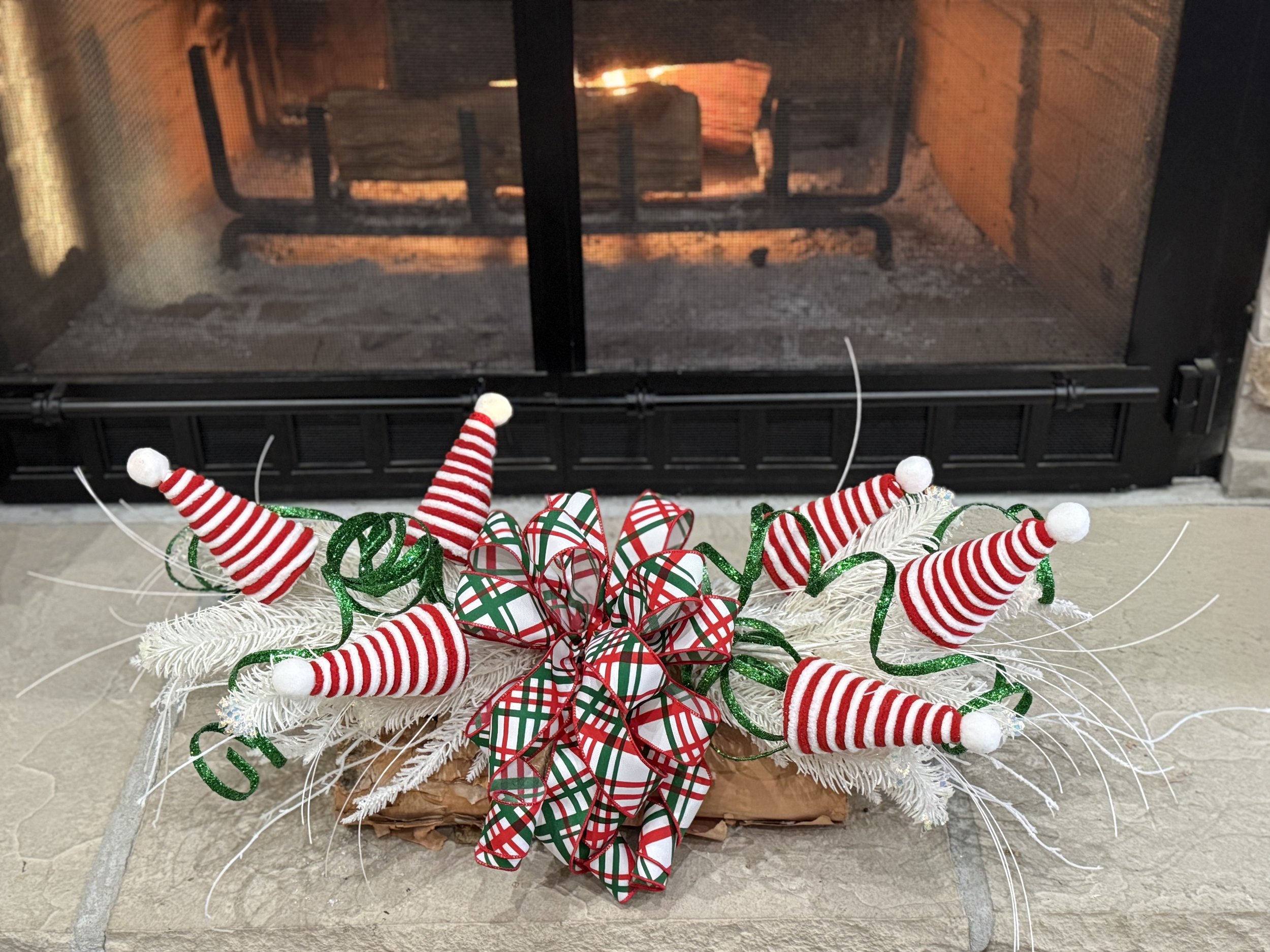 Whimsical Christmas Birch Log Decoration