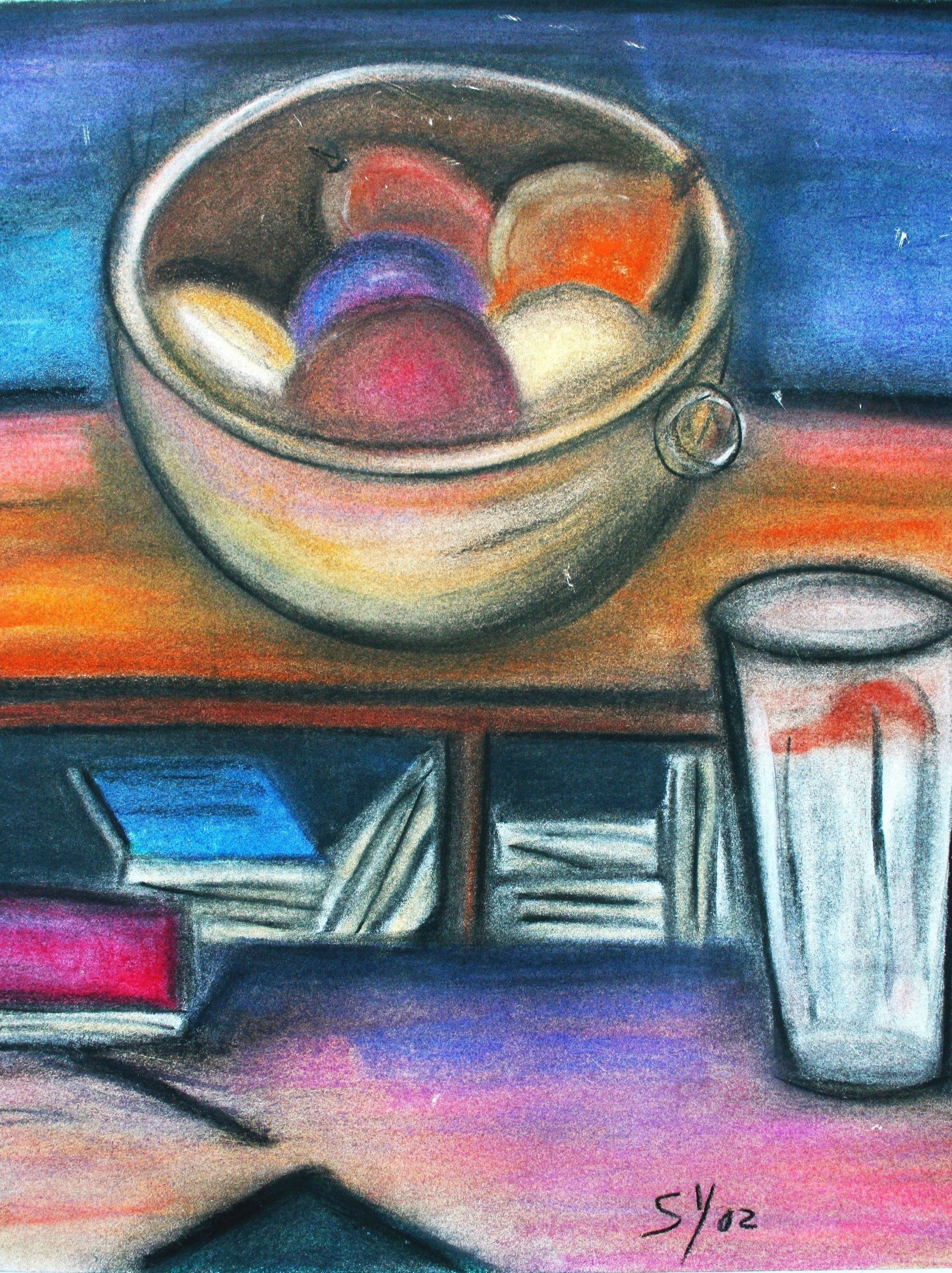 "Fruit on Bookcase"  by Susana Youngsteadt