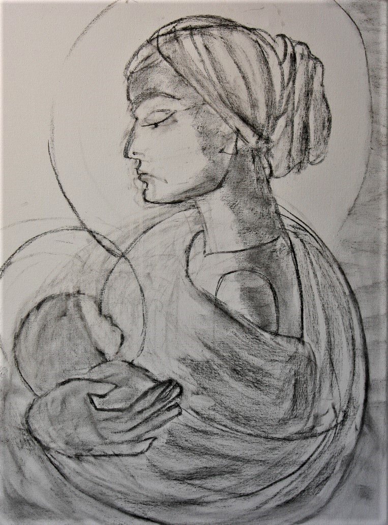 Work in Progress:  "Virgin and Child" by Susana Youngsteadt