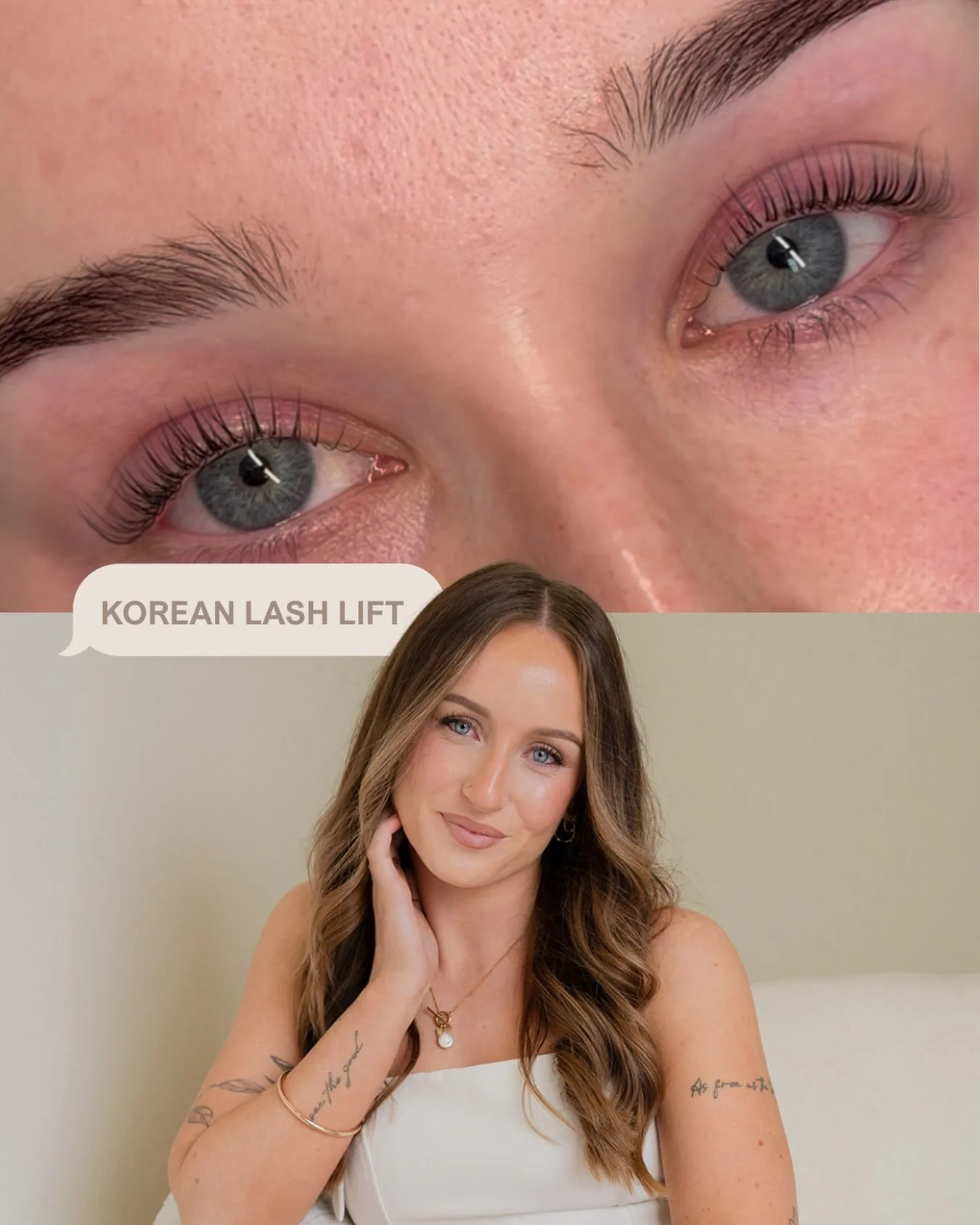 LETS TALK&hellip; 🤍
Korean Lash Lifts 
(The secret to making your natural lashes look long, elevated and sky high, with no mascara needed) 

Unlike a traditional Lash Lift, the Korean technique focuses on creating a soft, clean and elongated result 