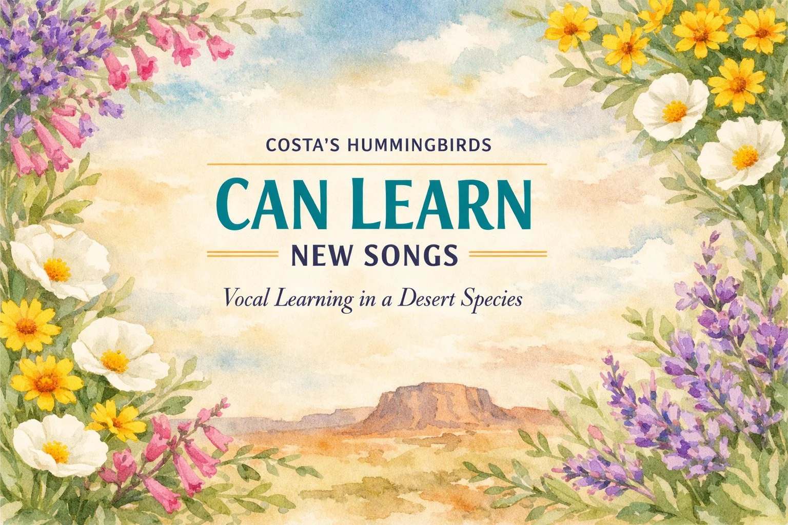 Costa’s Hummingbirds Can Learn New Songs