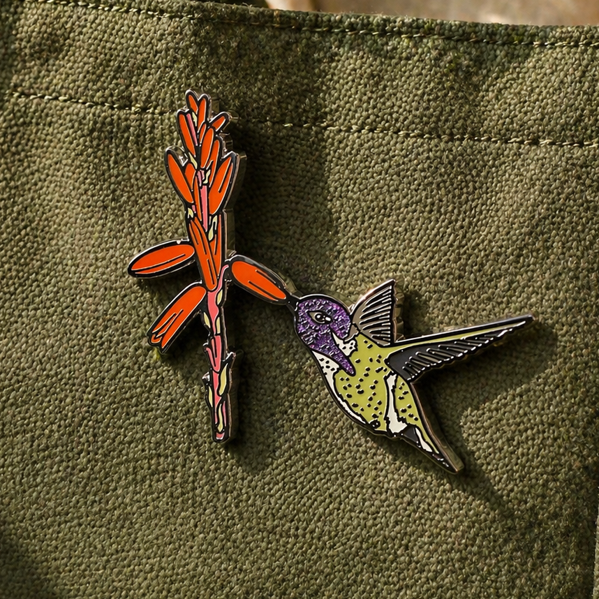 Costa's Hummingbird - Glitter Enamel Pin