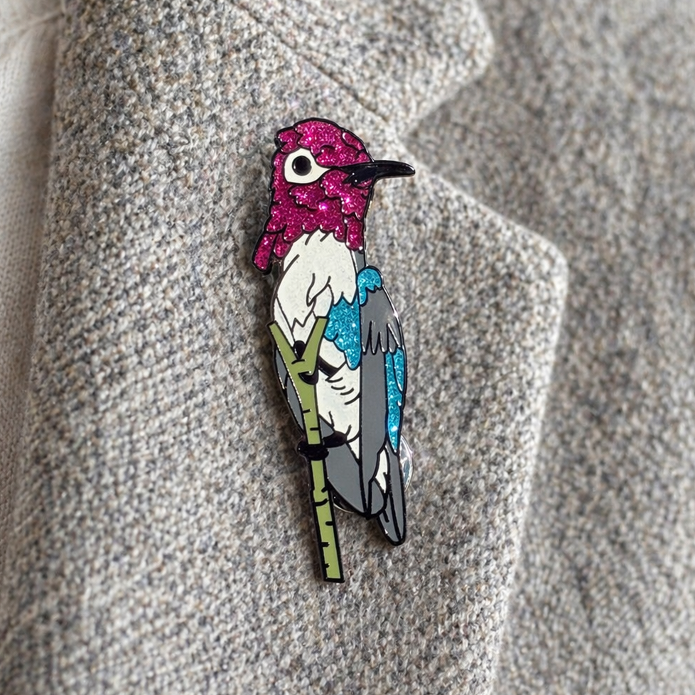 Bee Hummingbird - Glitter Enamel Pin NEW 2024