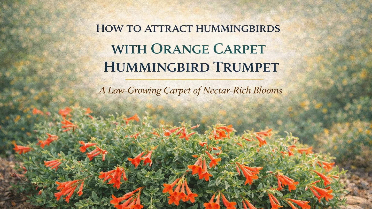 How to Attract Hummingbirds with Orange Carpet Hummingbird Trumpet