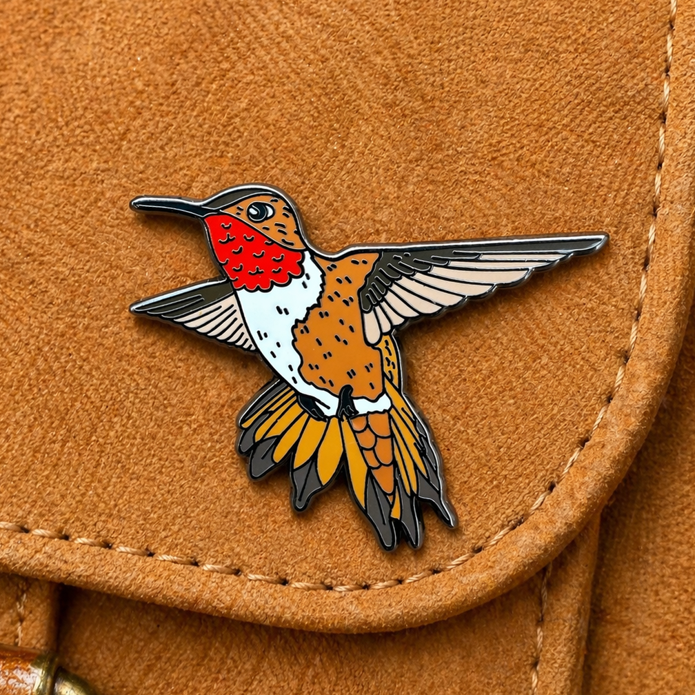Rufous Hummingbird - Enamel Pin
