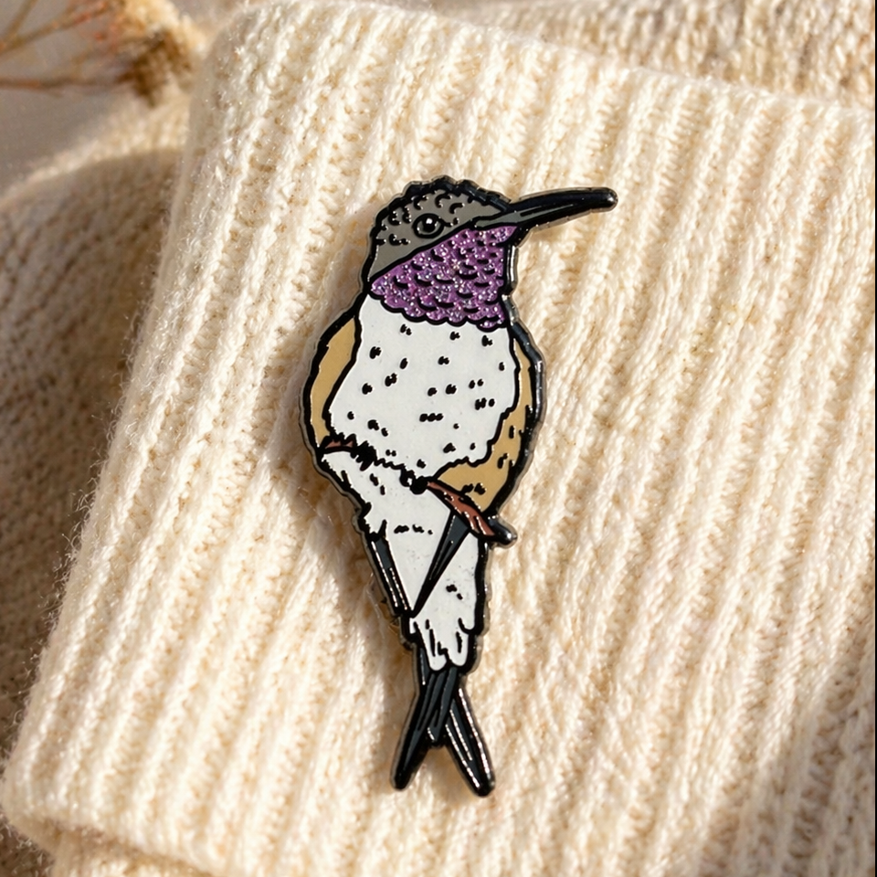 Chilean Woodstar - Glitter Enamel Pin