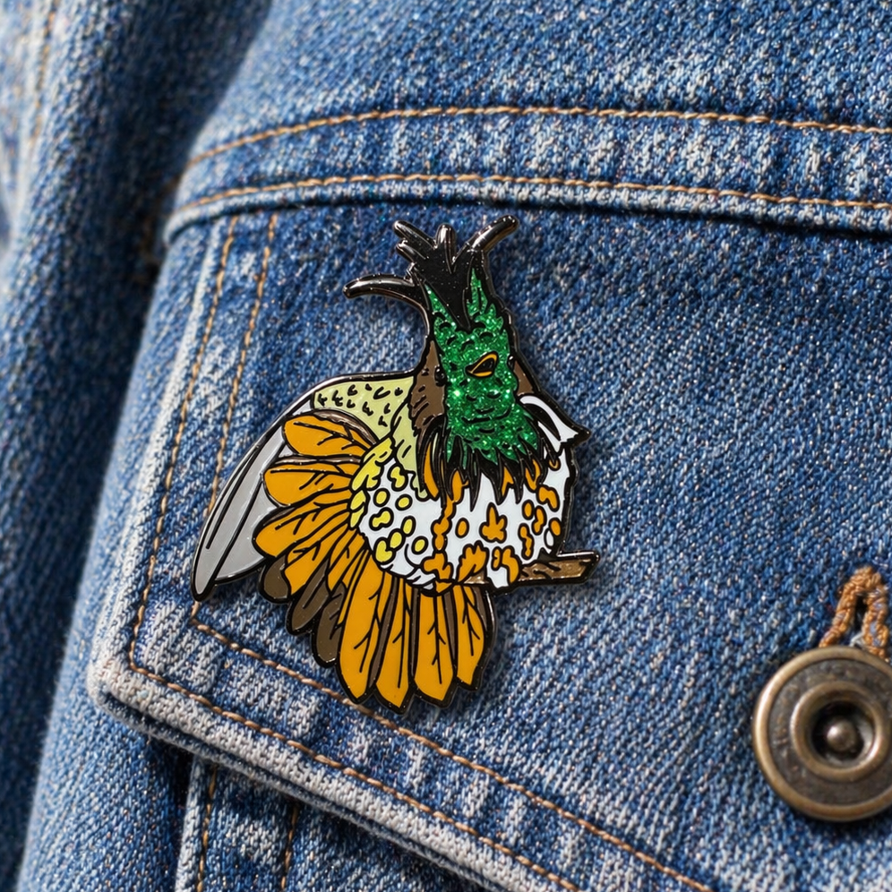 Black-crested Coquette - Glitter Enamel Pin