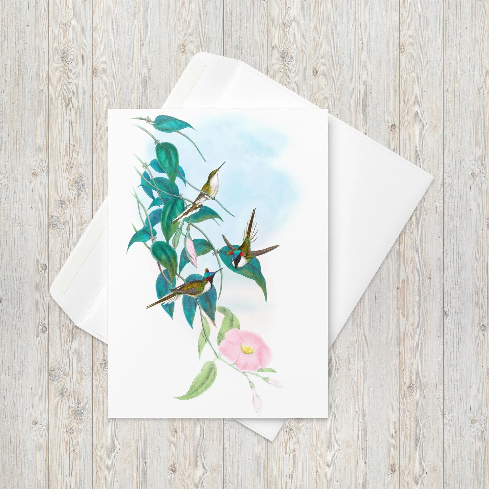 John Gould's Illustrated Horned Sungem Hummingbird | 5x7 Note Card on Linen Paper