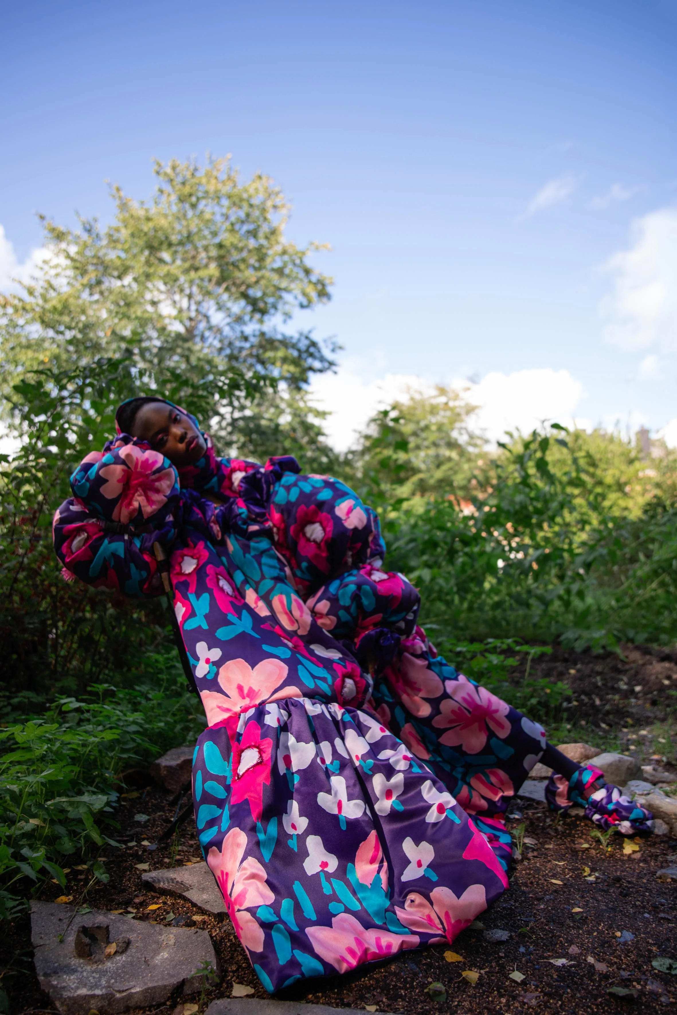 Padded flower dress by Tuuli-Tytti Koivula