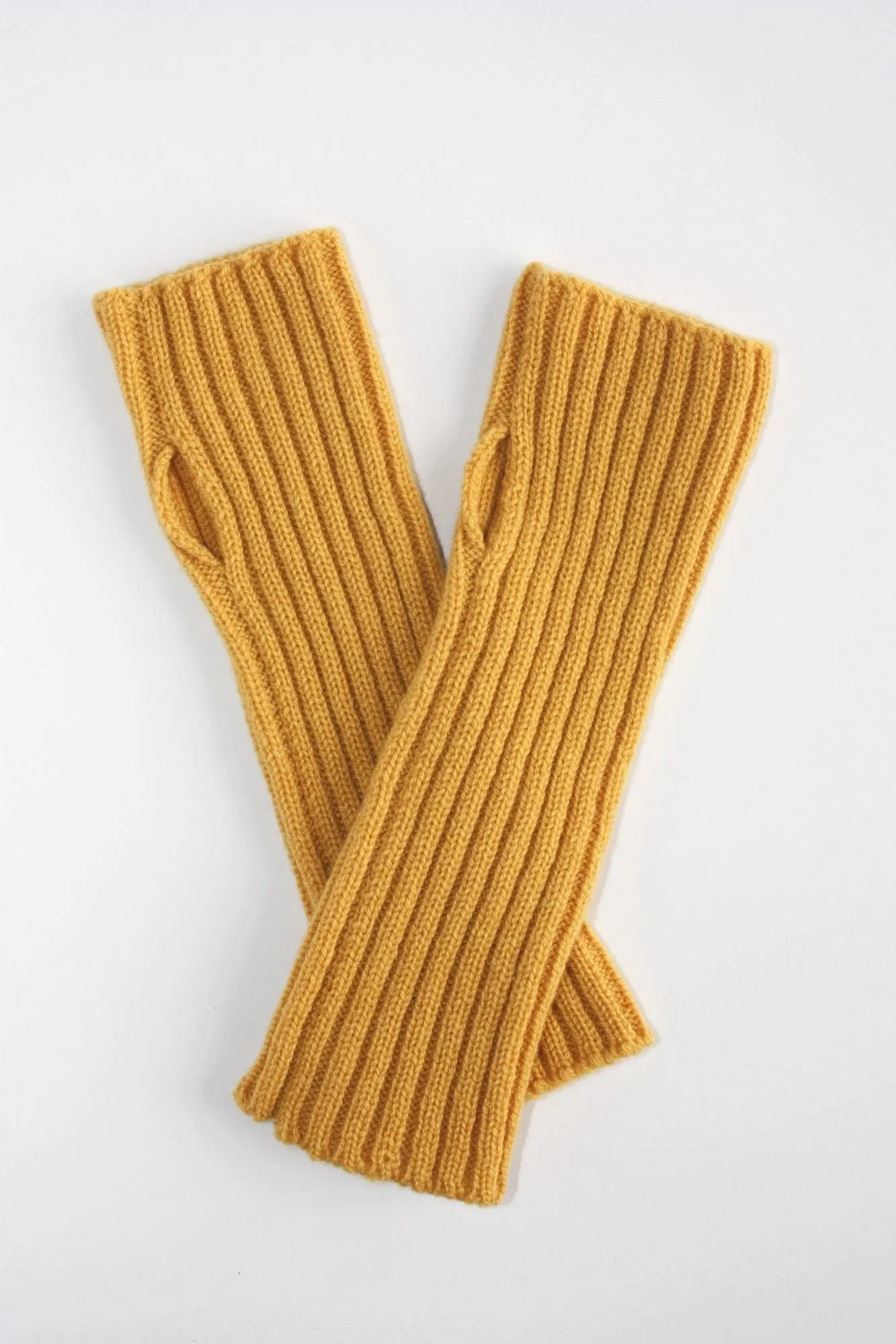 Gants côtelés sans doigts
