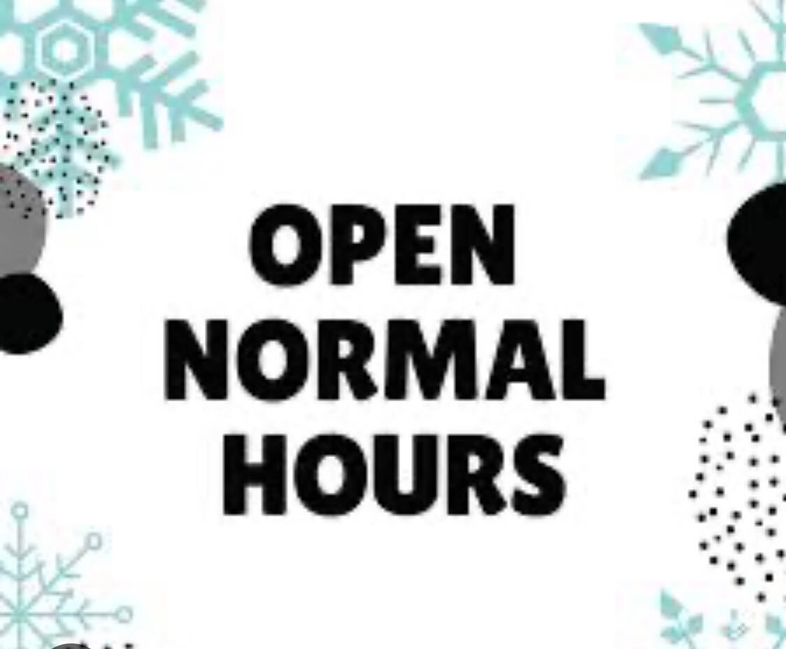 Regular hours at our regular location for Monday Dec 5th. 
*We will be in our new location on Tuesday, Dec 6th!!! 3956 29th Street NE*