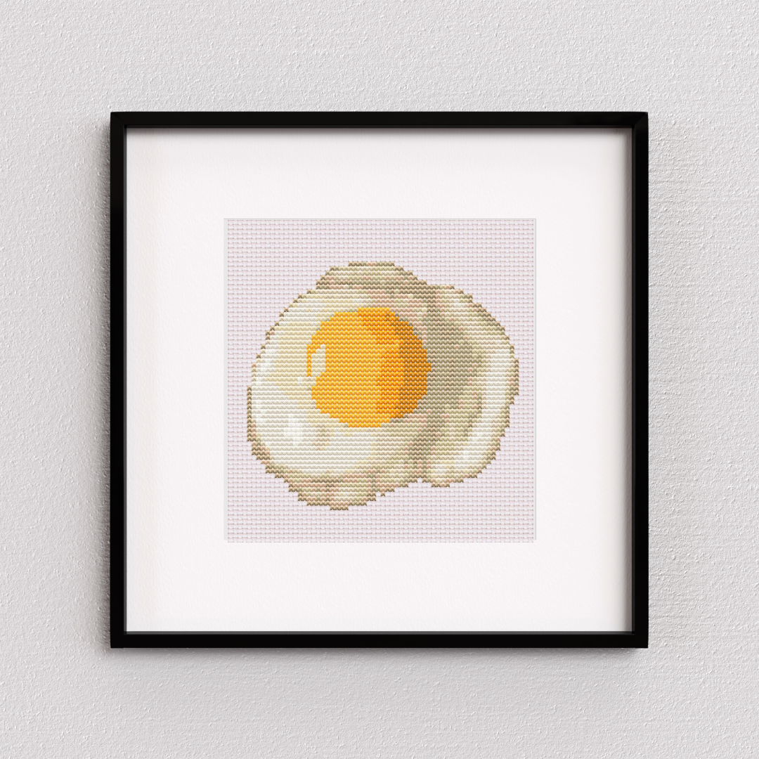 Fried Egg Cross Stitch Pattern: Digital Download
