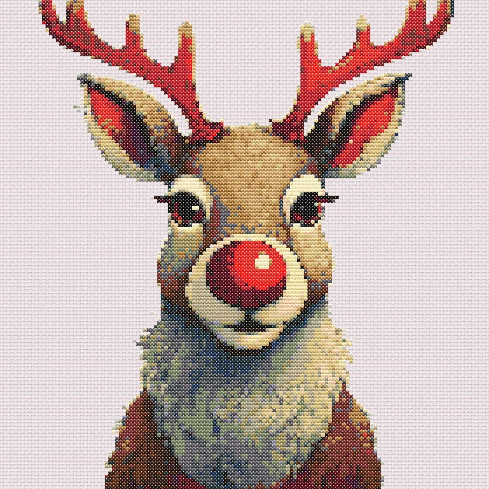 Rudolph the Red Nosed Reindeer Cross Stitch Pattern: Digital Download