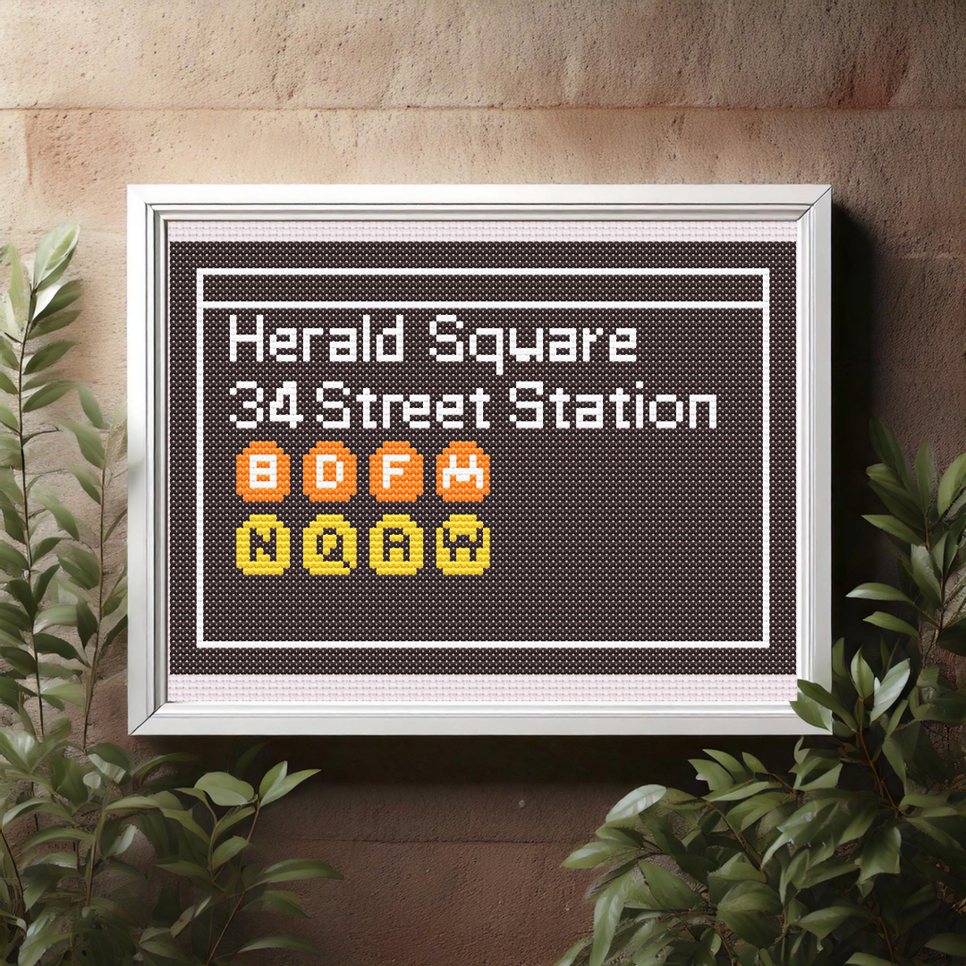 Herald Square Subway Cross Stitch Pattern — The Lady at Home