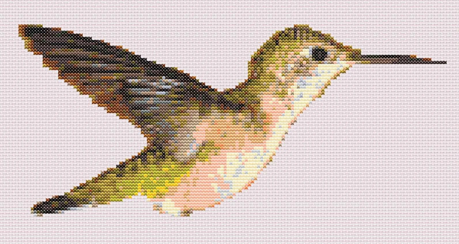 Hummingbird Cross Stitch Pattern: Digital Download