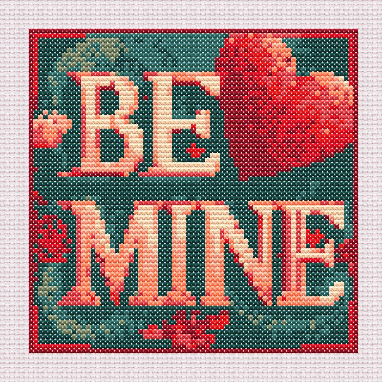 Be Mine Valentine's Day Cross Stitch Pattern: Digital Download