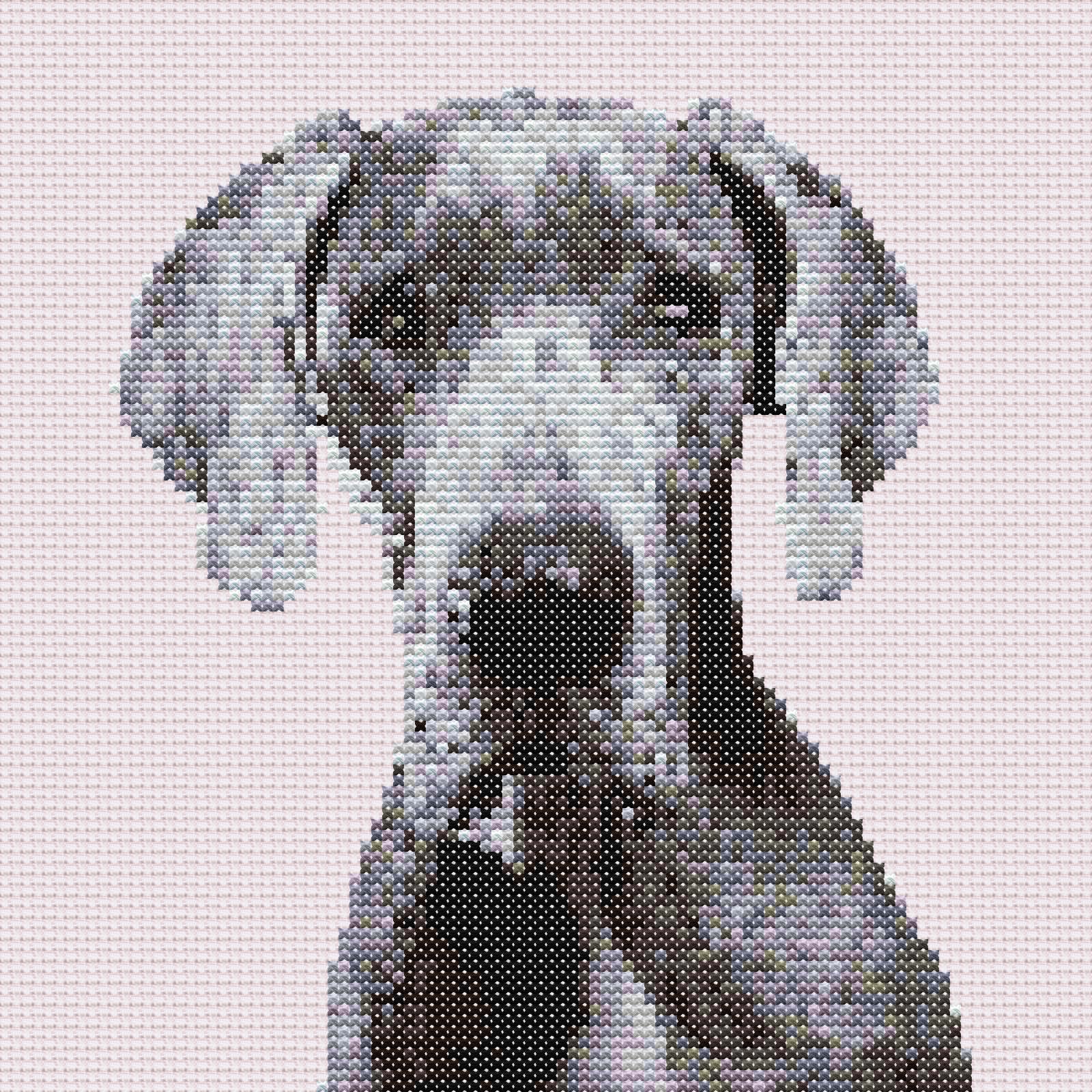 Weimaraner Cross Stitch Pattern: Digital Download