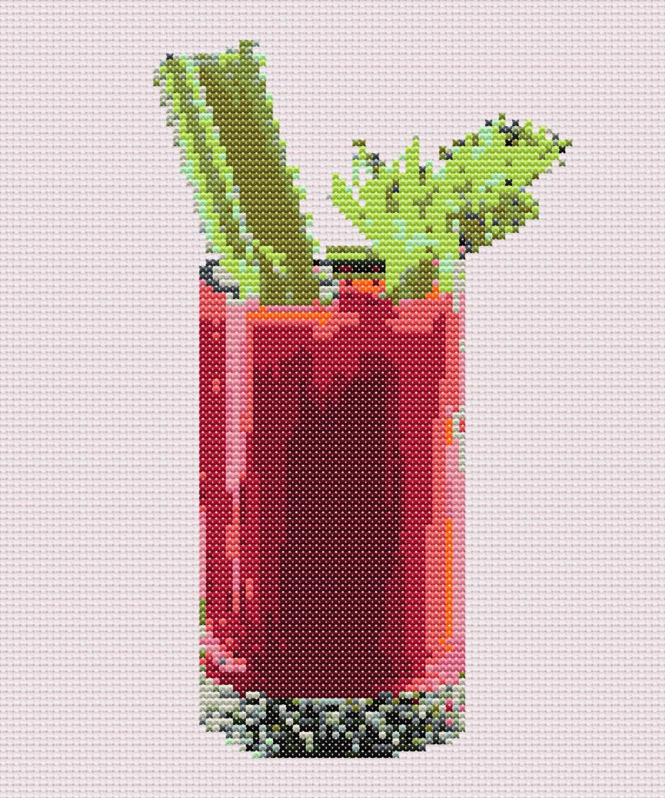 Bloody Mary Cross Stitch Pattern: Digital Download
