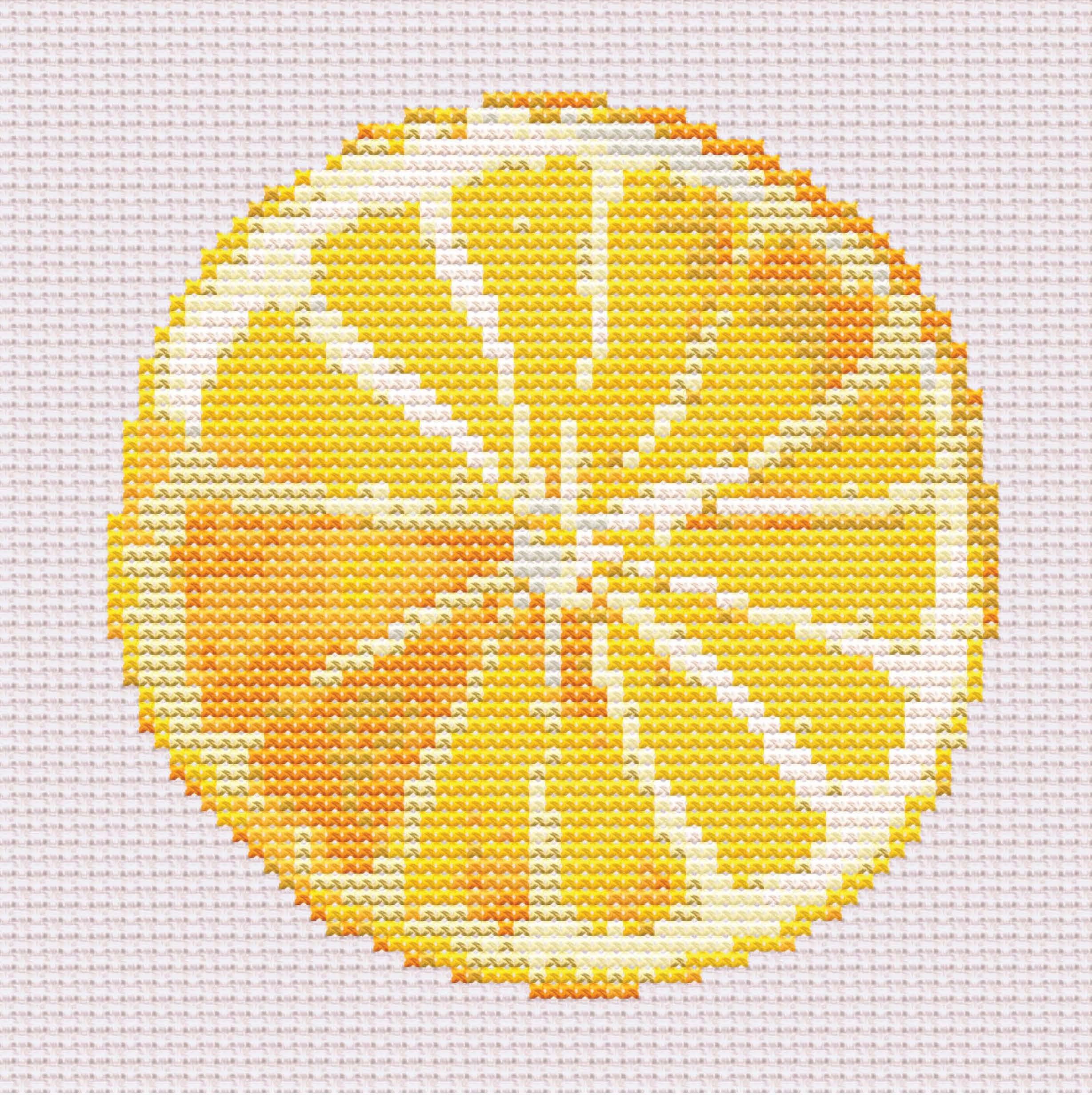 Lemon Slice Cross Stitch Pattern: Digital Download