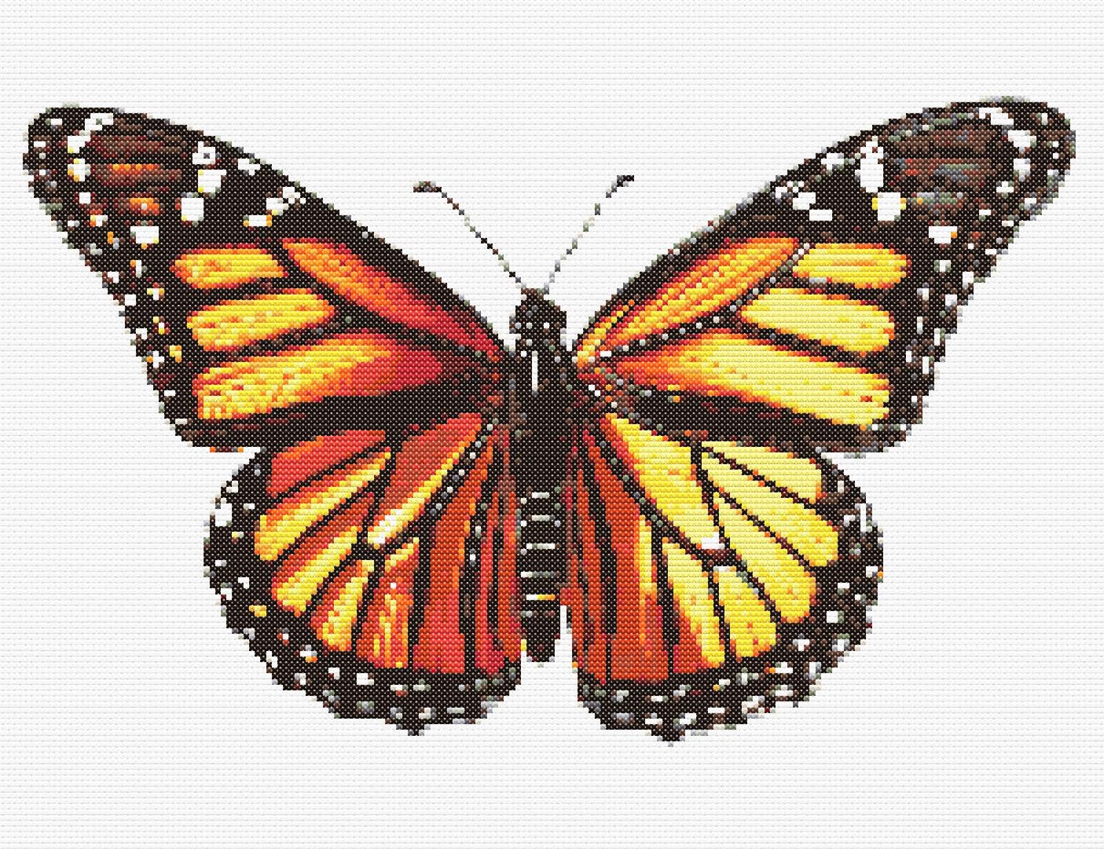 Monarch Butterfly Cross Stitch Pattern: Digital Download