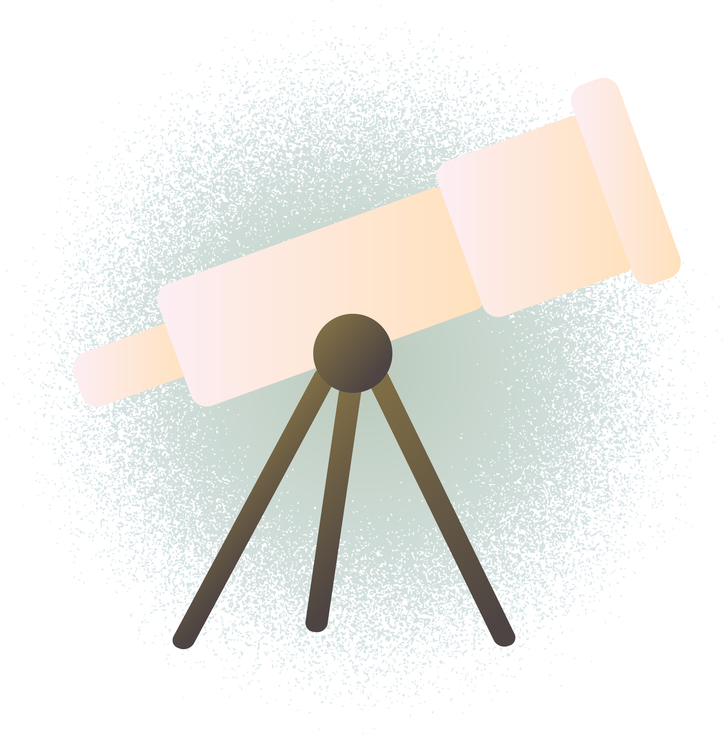 pink telescope on green background