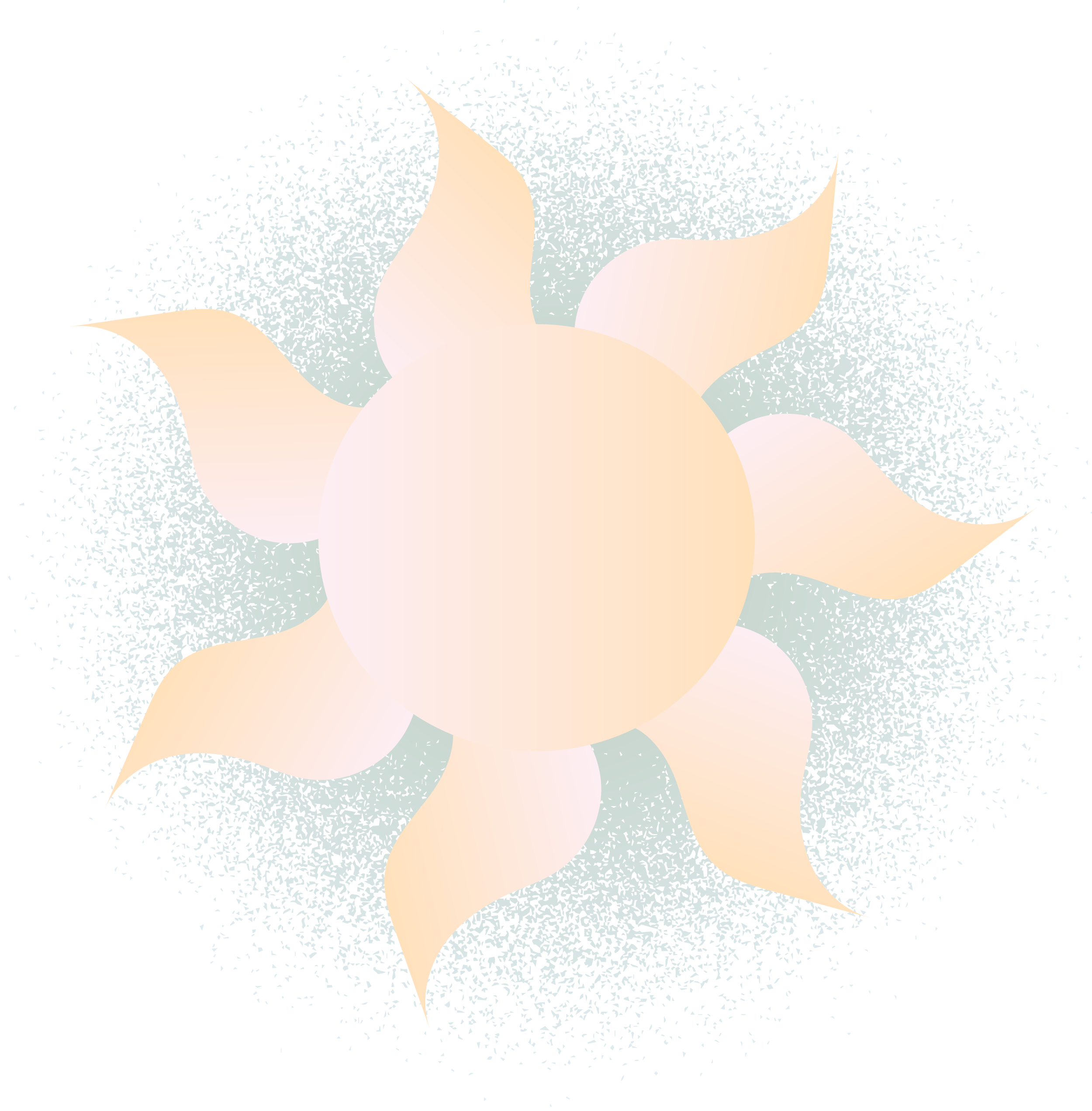 pink sun on green background