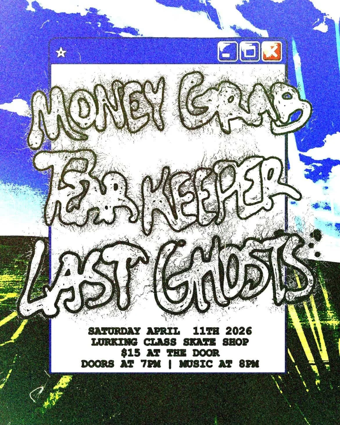 We&rsquo;re playing @lcskateshop on April 11th with @lastghostsband and @moneygrab_the_band . It&rsquo;s going to be an awesome show and we&rsquo;ll be debuting some brand new visuals we&rsquo;ve been working on.

Come out to Salisbury and experience