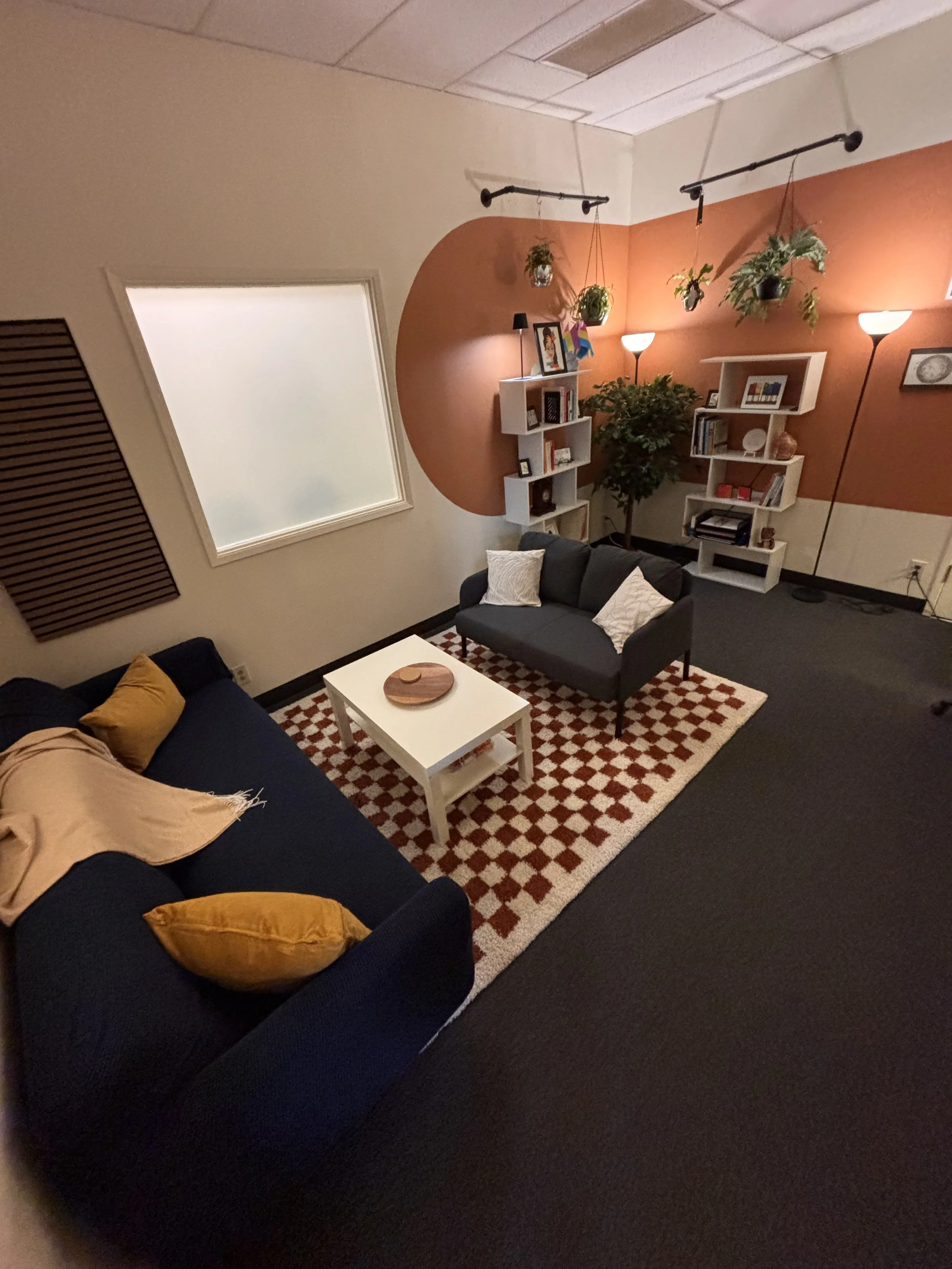 Therapy room at Perfectly Queer Counseling named for We'Wha