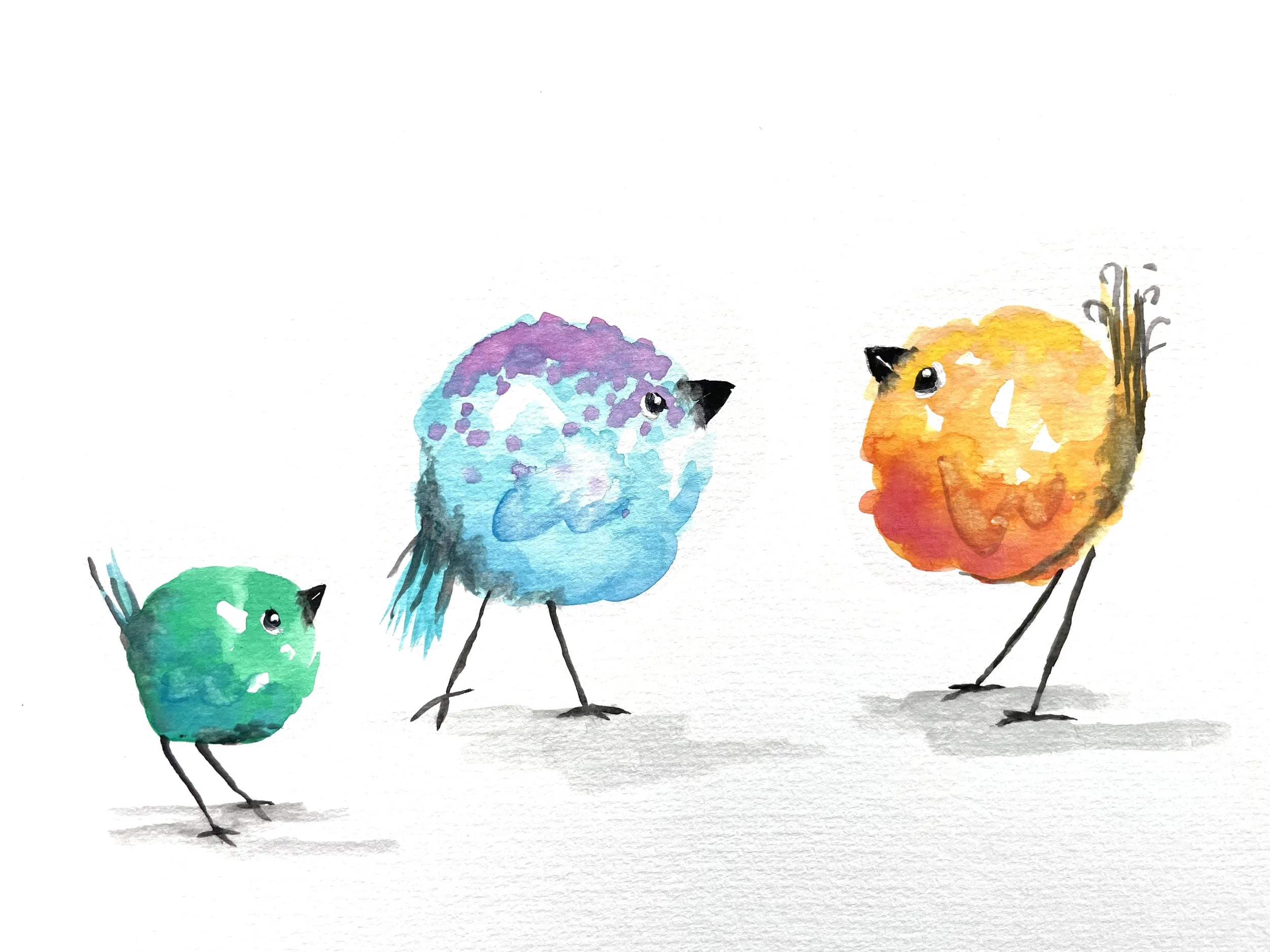 Watercolor birds beginners class