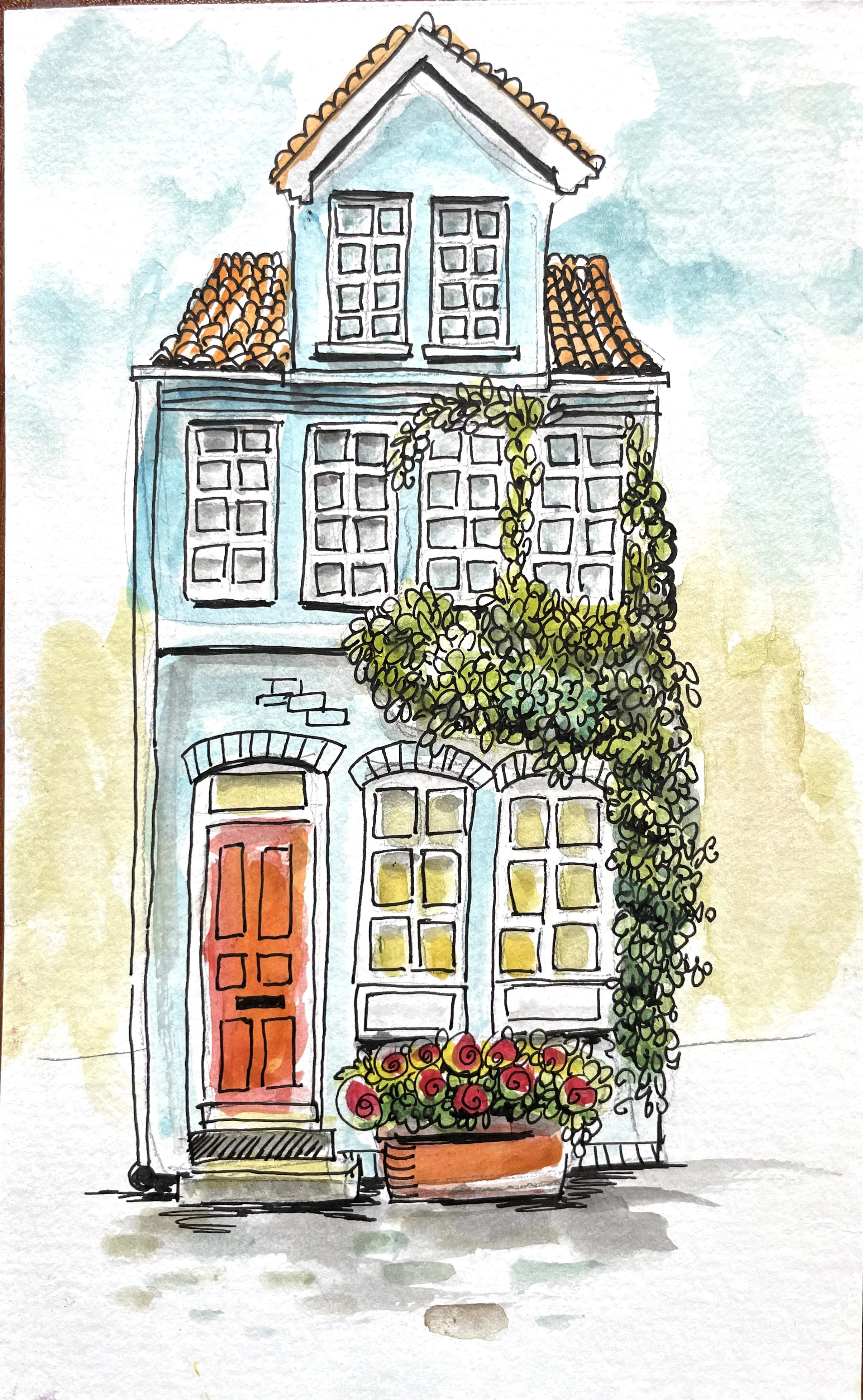 Watercolor urban sketching beginners class