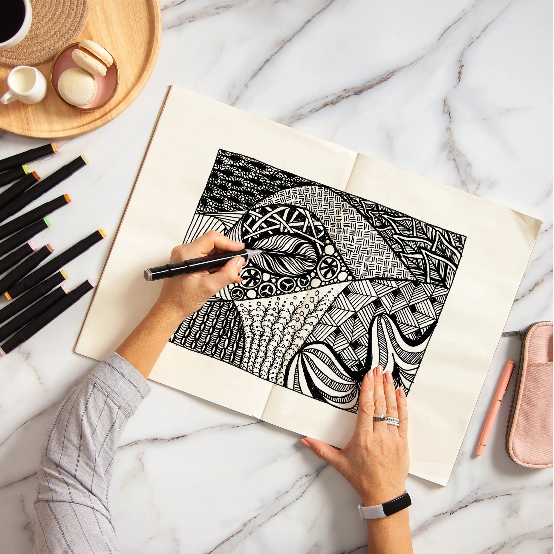 Mindful Doodling beginners drawing class