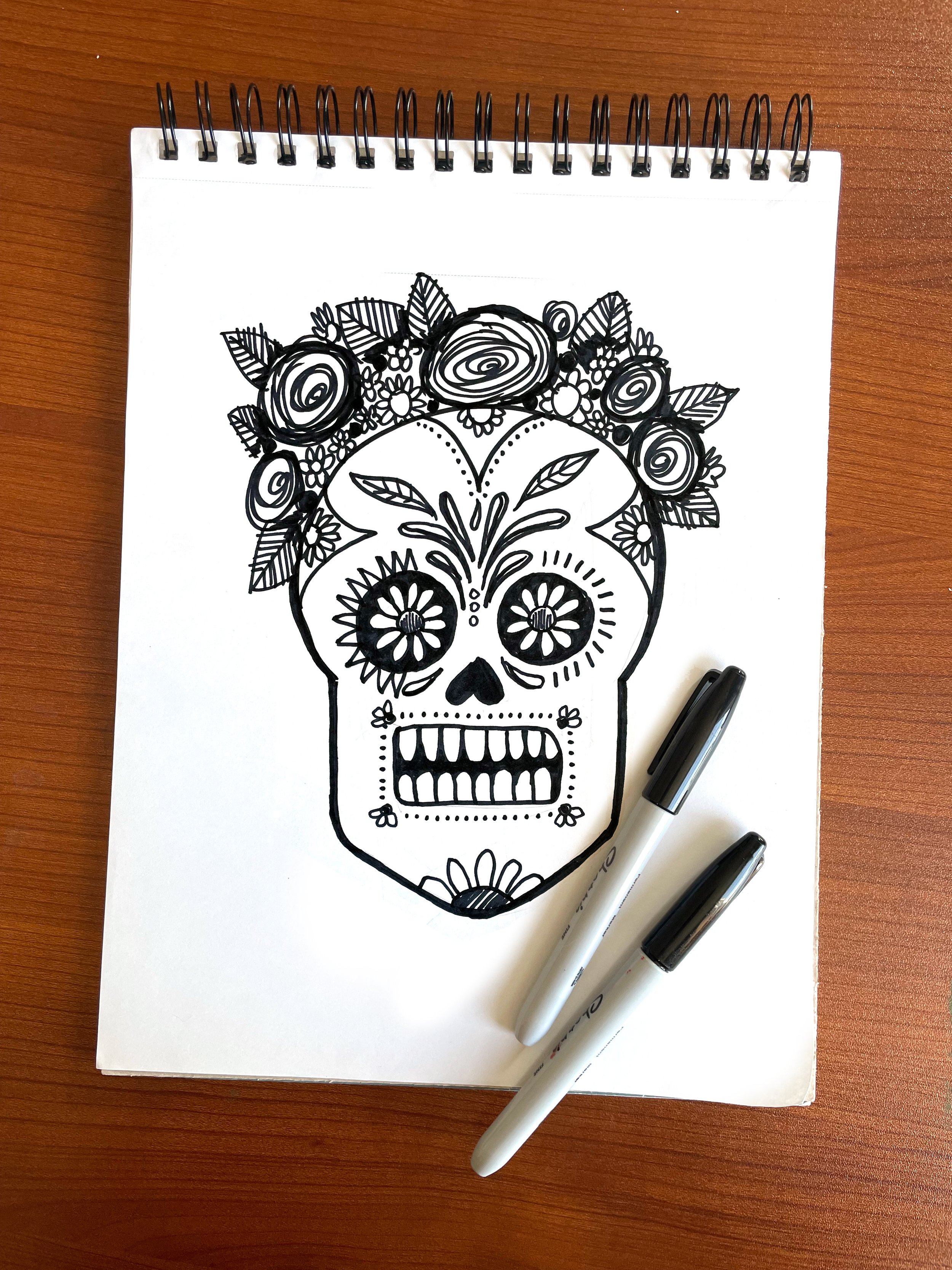 Sugar Skull online beginners drawing class