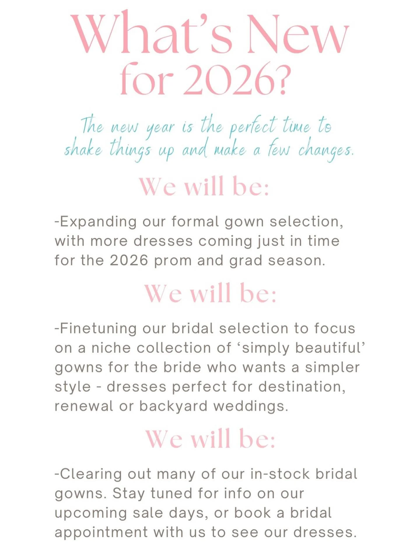 A few small changes for 2026.😊 #smallbusiness #cksmallbusiness #breezyboutiqueco #offtherackbridal #offtherackprom