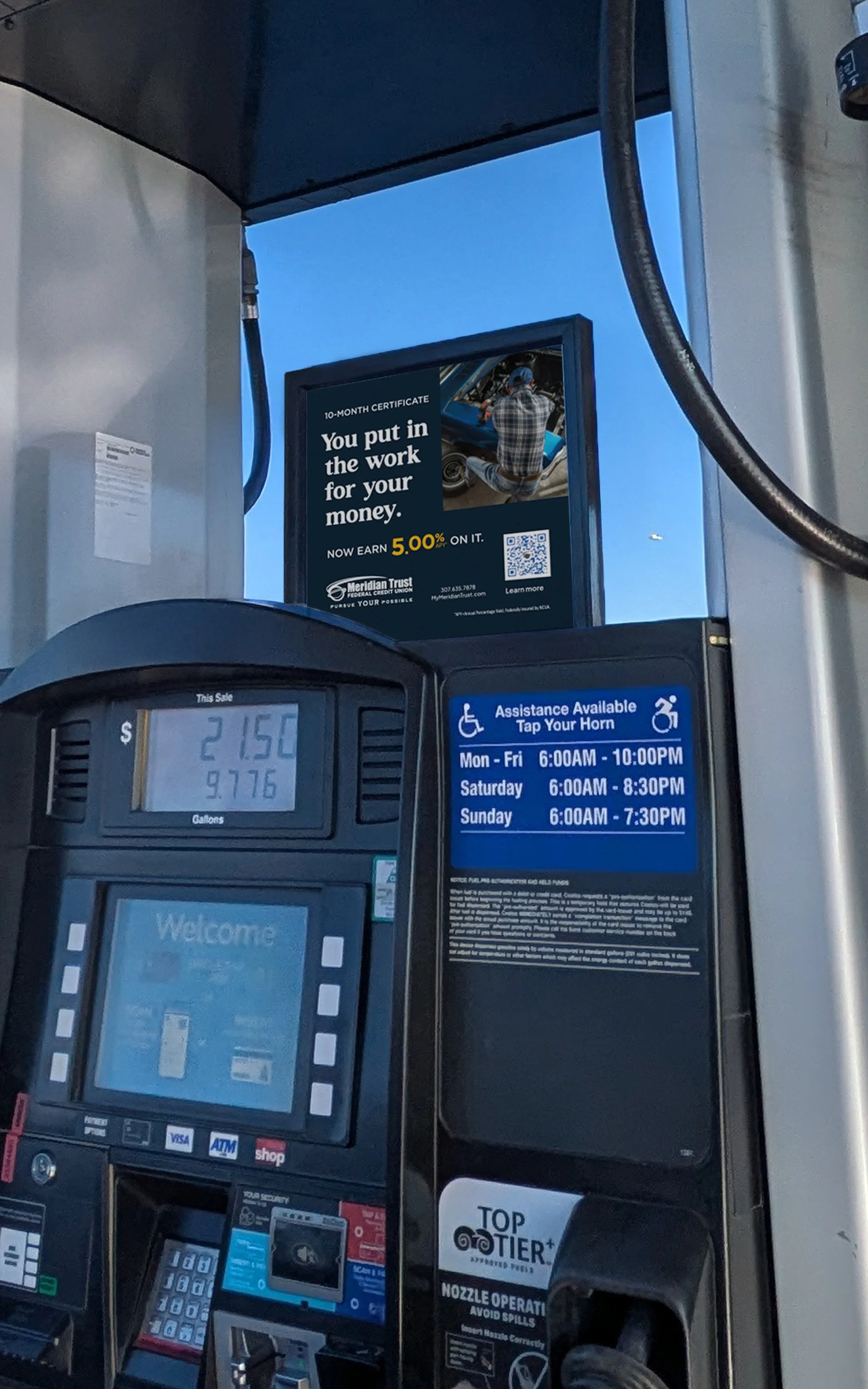 5.00% certificate special: gas station ad