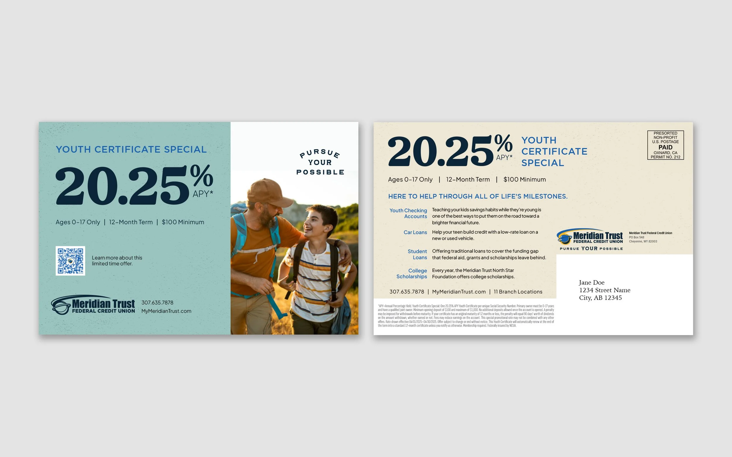 Youth certificate promotion: direct mailer